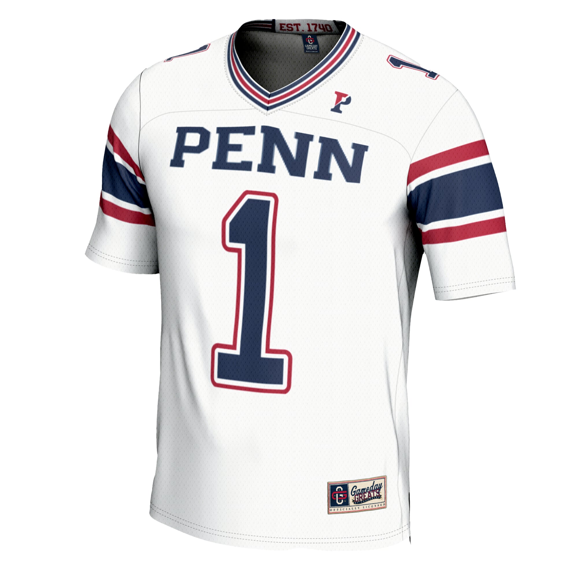 Pennsylvania Quakers Game Jersey No.1 White NCAA College Football Fan Wear