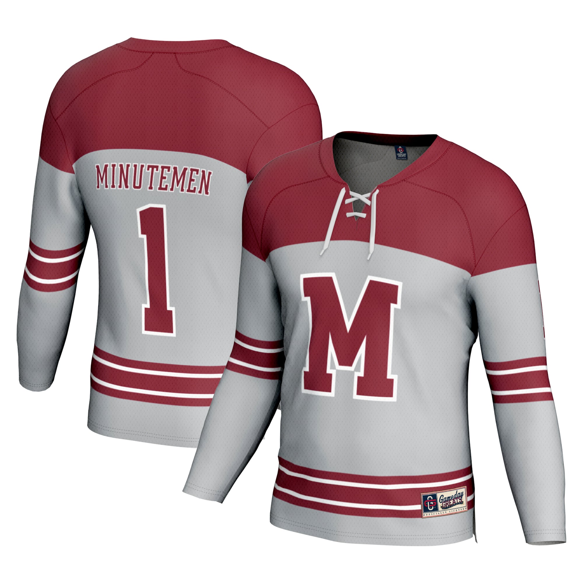 Hockey UMass Minutemen Jersey No.1 Gray NCAA College Hockey Fan Wear Hockey