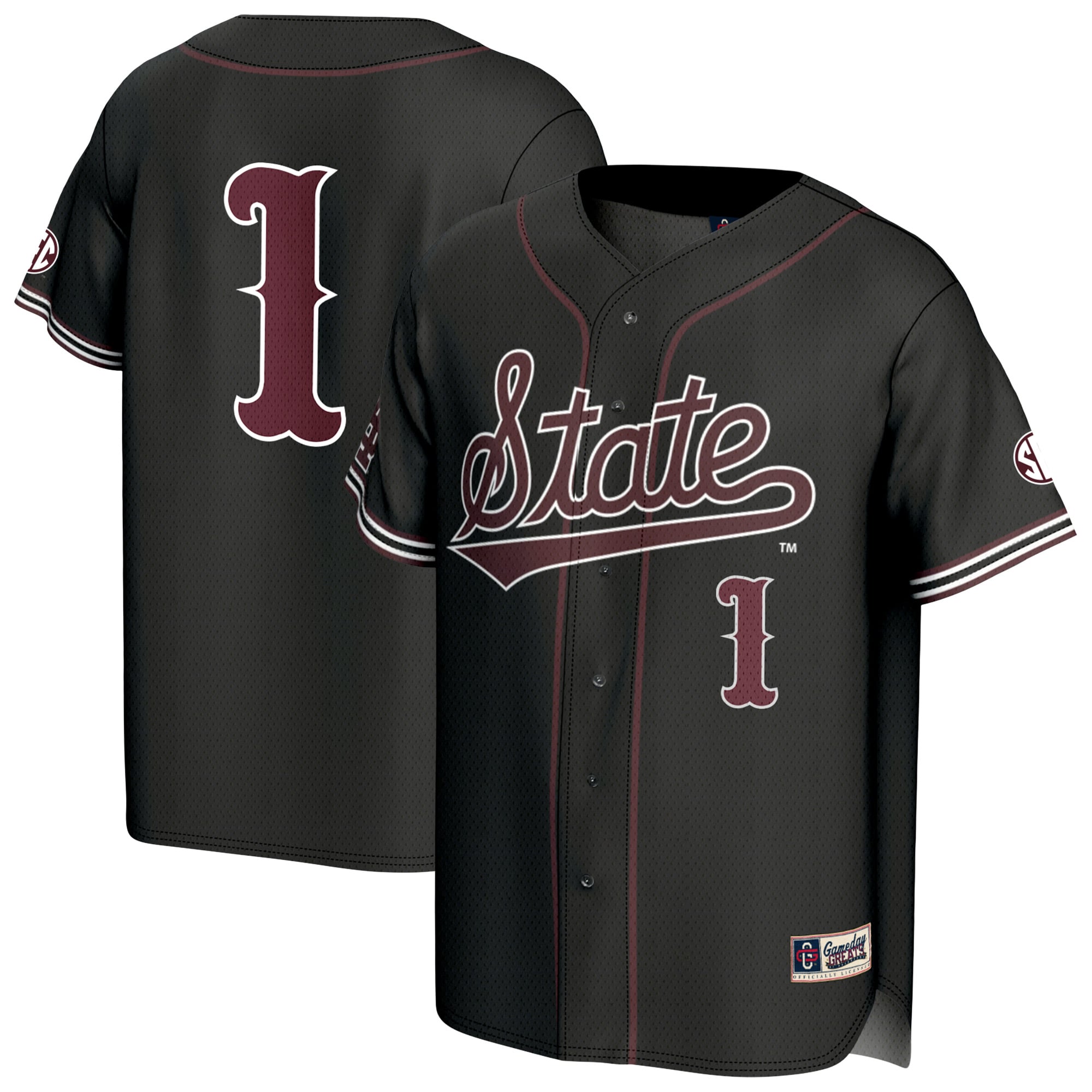 Baseball Mississippi State Bulldogs Jersey Black NCAA College Baseball Fan Wear