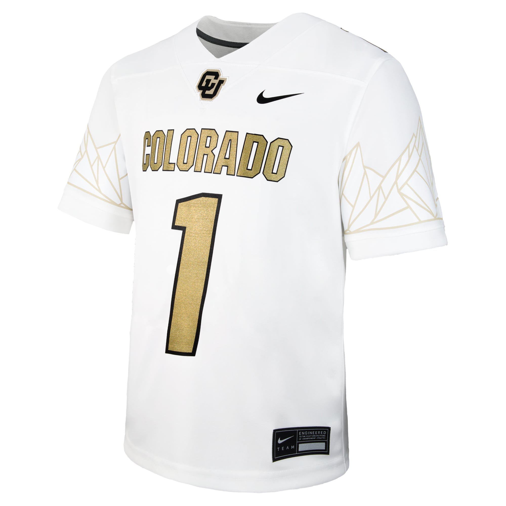 Colorado Buffaloes Game Jersey No.1 White NCAA College Football Fan Wear No.1