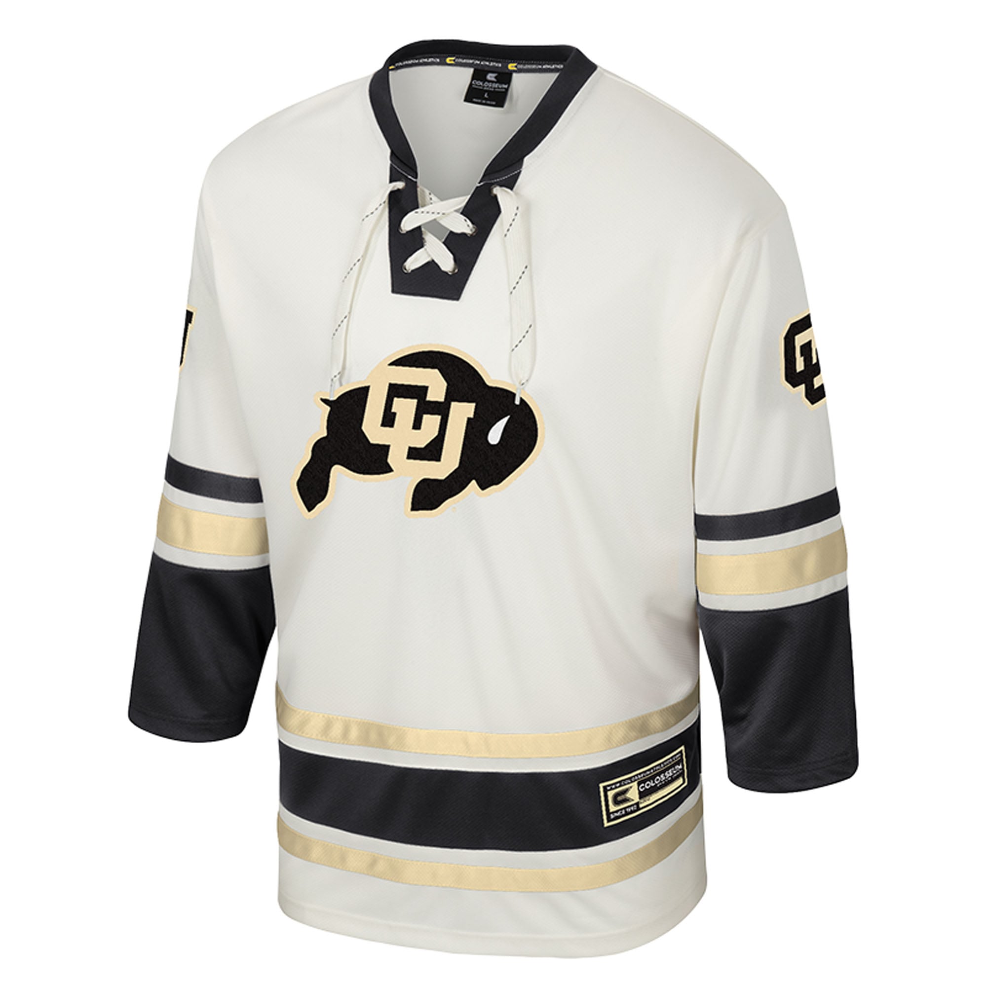 Puck Proud Fashion Colorado Buffaloes Jersey Cream NCAA College Hockey Fan Wear