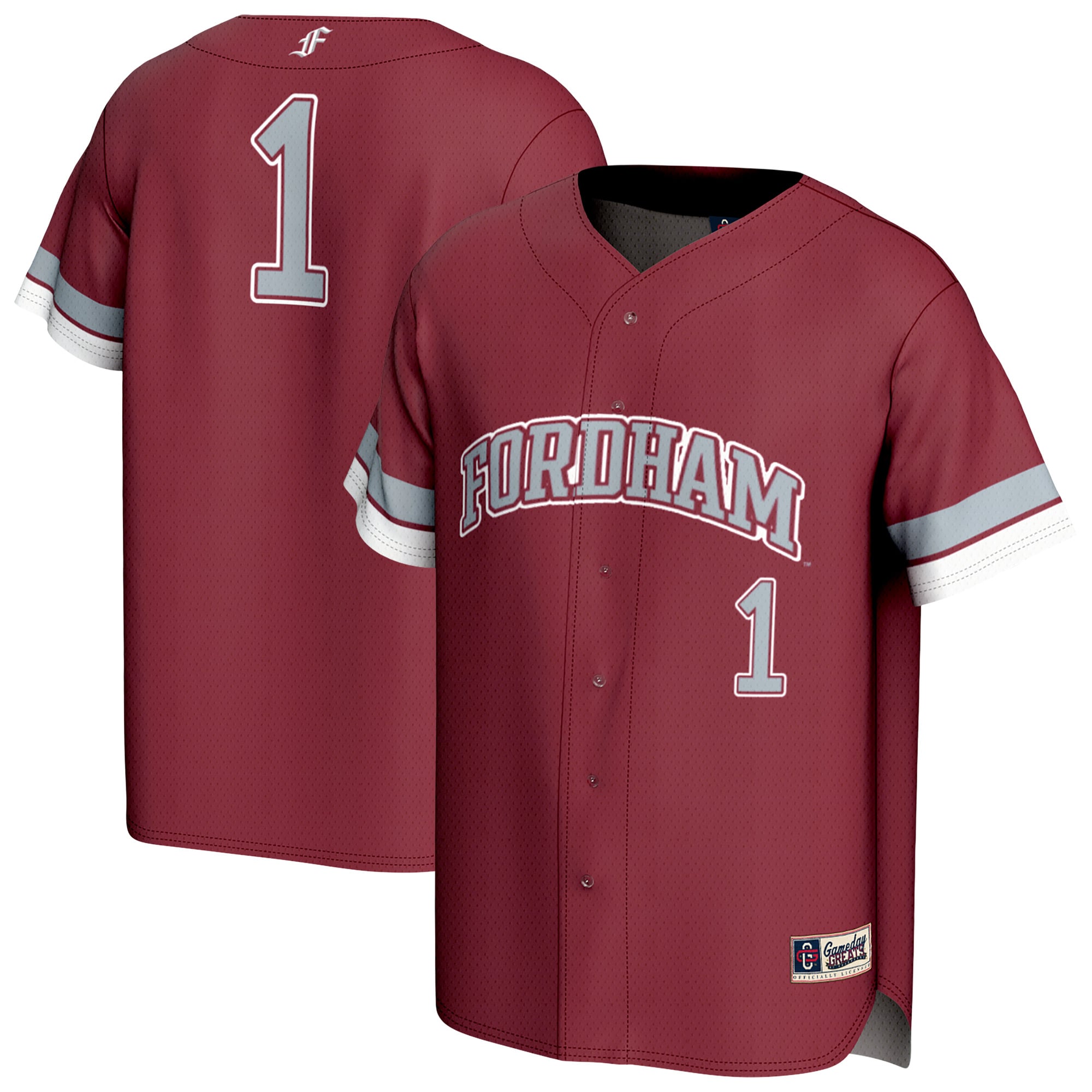 Maroon Collegiate Baseball Fordham Rams Game Jersey Maroon NCAA College Baseball Fan Wear