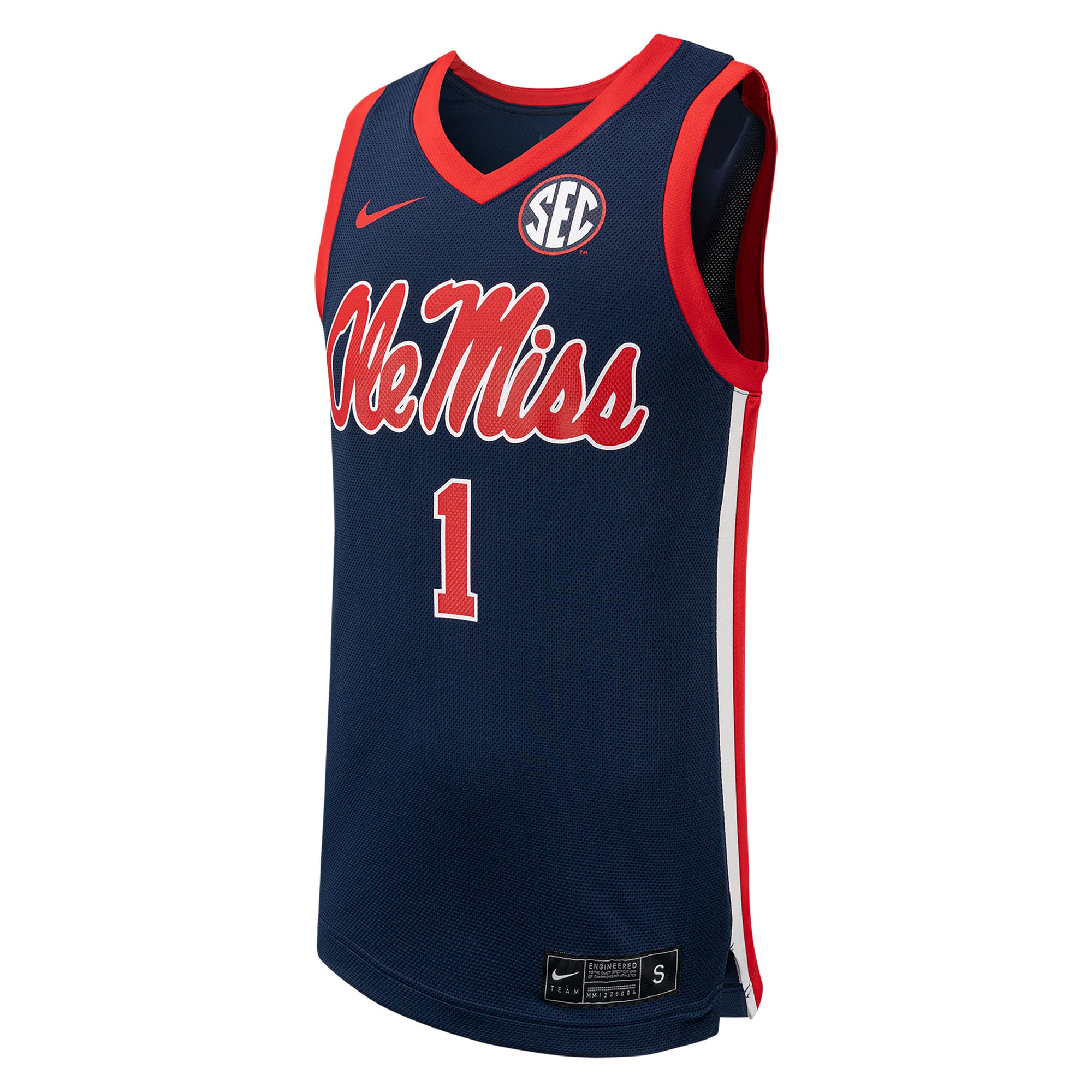 Basketball Ole Miss Rebels Replica Jersey No.1 Navy NCAA College Basketball Fan Wear Basketball