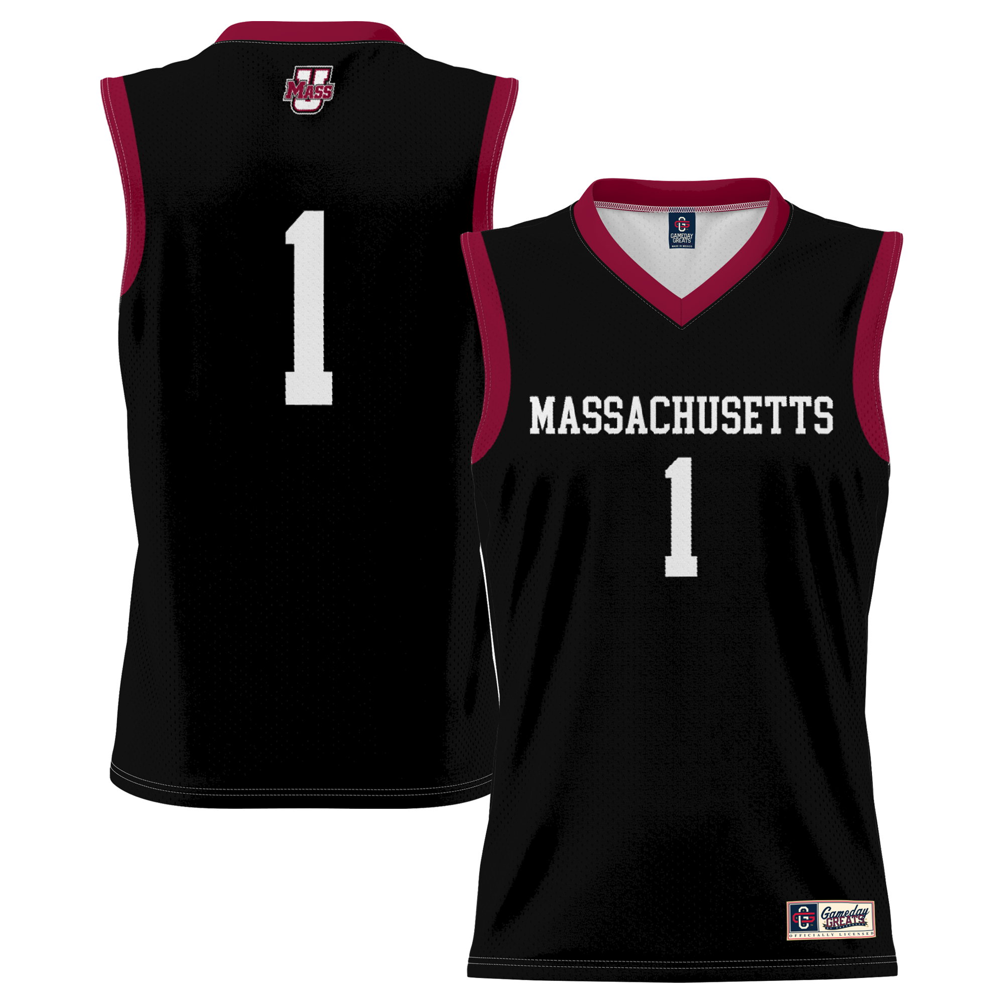 UMass Minutemen Jersey Black NCAA College Basketball Fan Wear