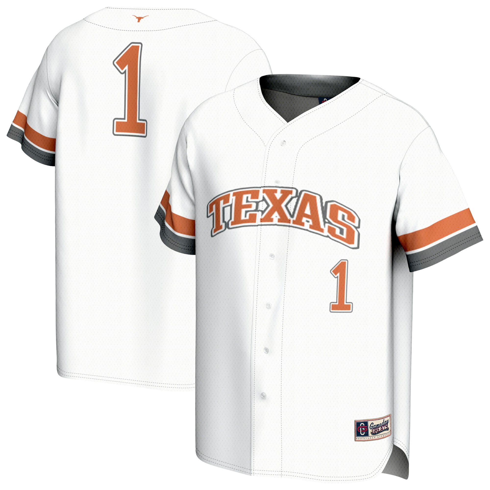 Featherweight Street Texas Longhorns Jersey White NCAA College Baseball Fan Wear