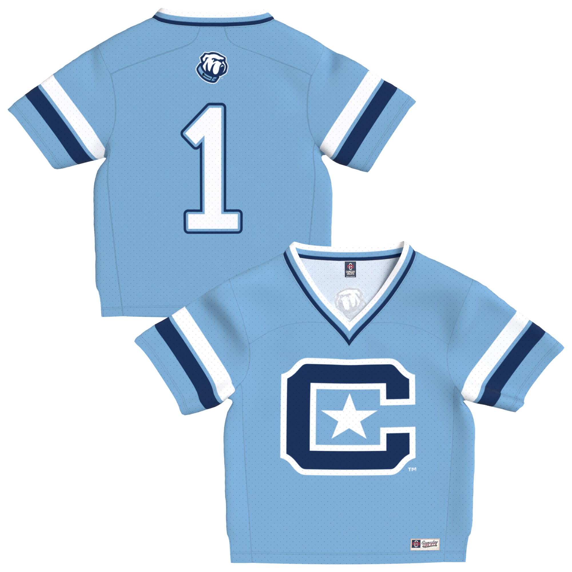 Citadel Bulldogs Jersey Light Blue NCAA College Football Fan Wear