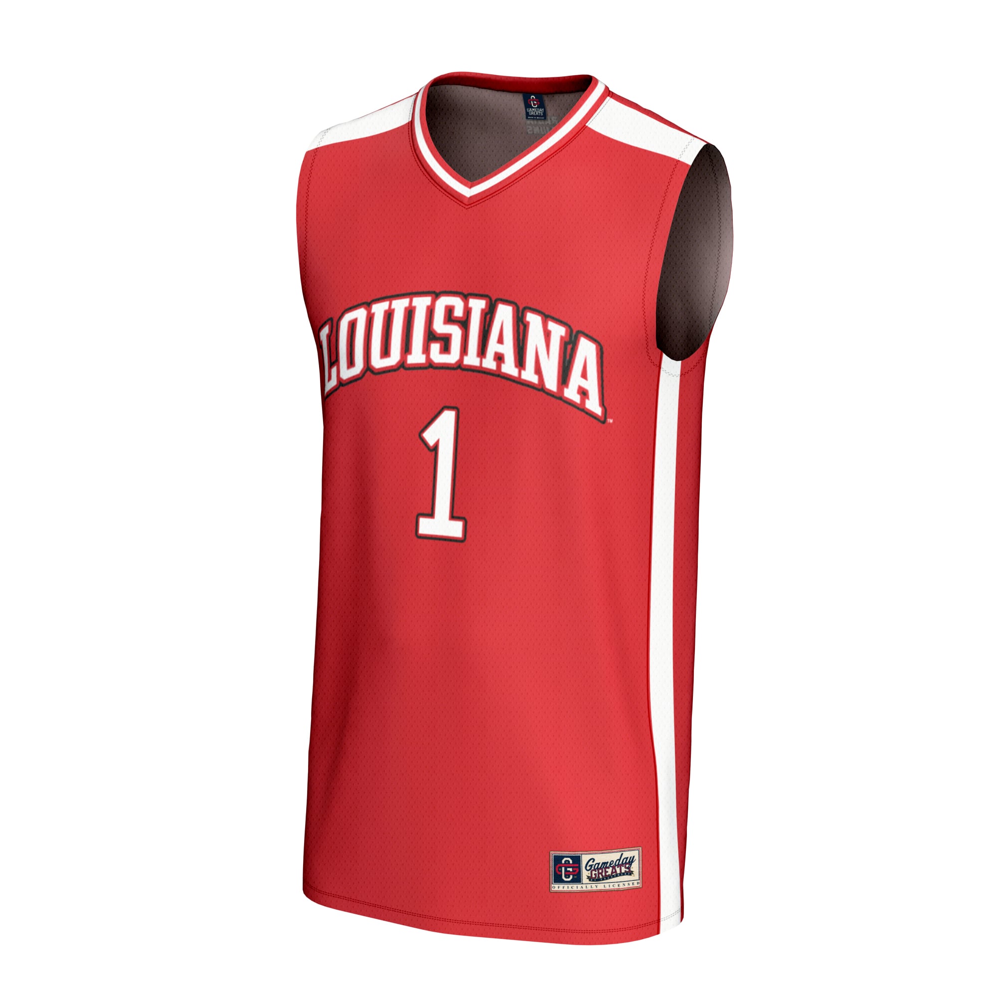 Collegiate Basketball Fashion Louisiana Ragin' Cajuns Game Jersey No.1 Cardinal NCAA College Basketball Fan Wear Collegiate Basketball Fashion