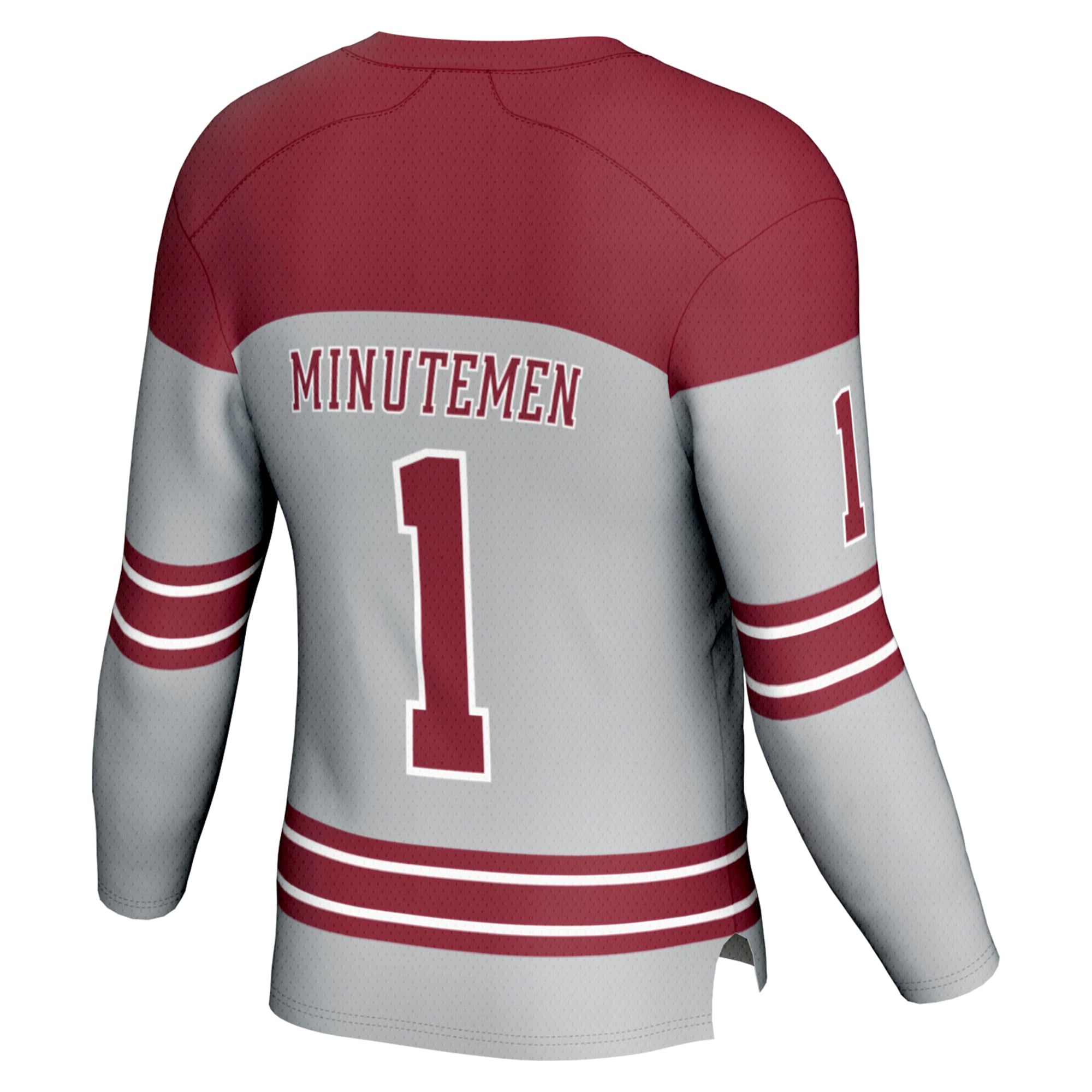 Hockey Fashion UMass Minutemen Game Jersey Gray NCAA College Hockey Fan Wear