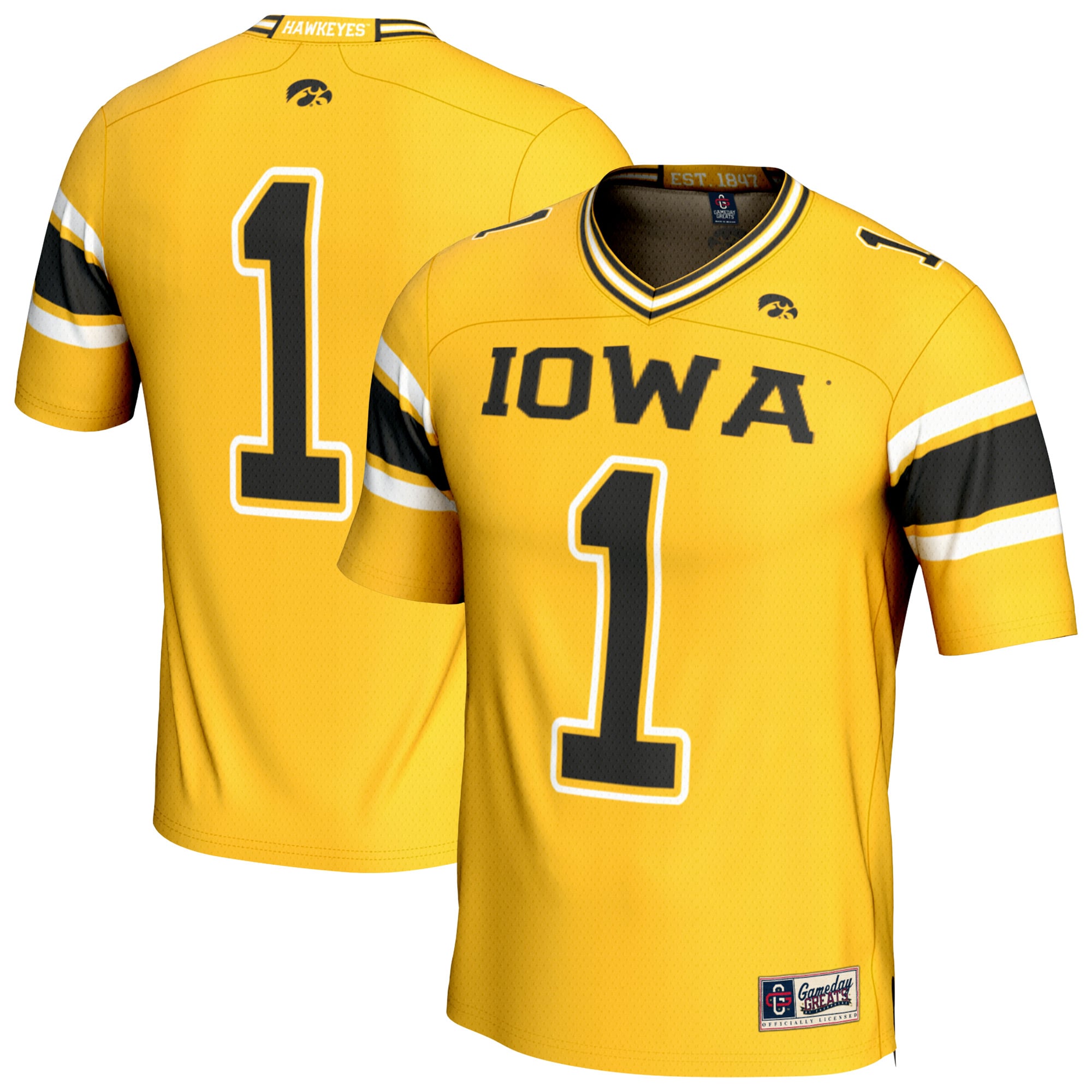 Iowa Hawkeyes Jersey Gold NCAA College Football Fan Wear