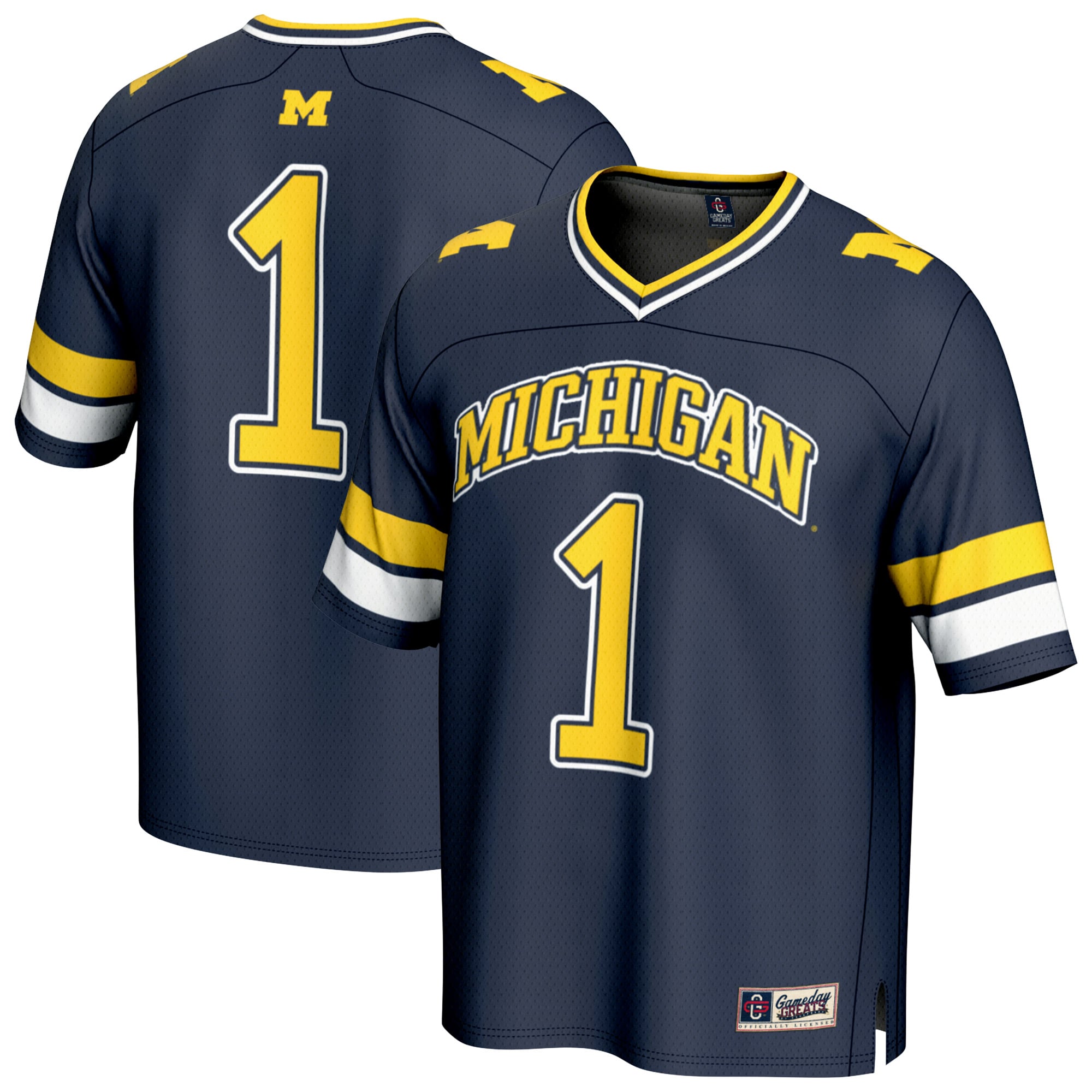 Collegiate Fashion Michigan Wolverines Game Jersey No.1 Navy NCAA College Football Fan Wear Collegiate Fashion