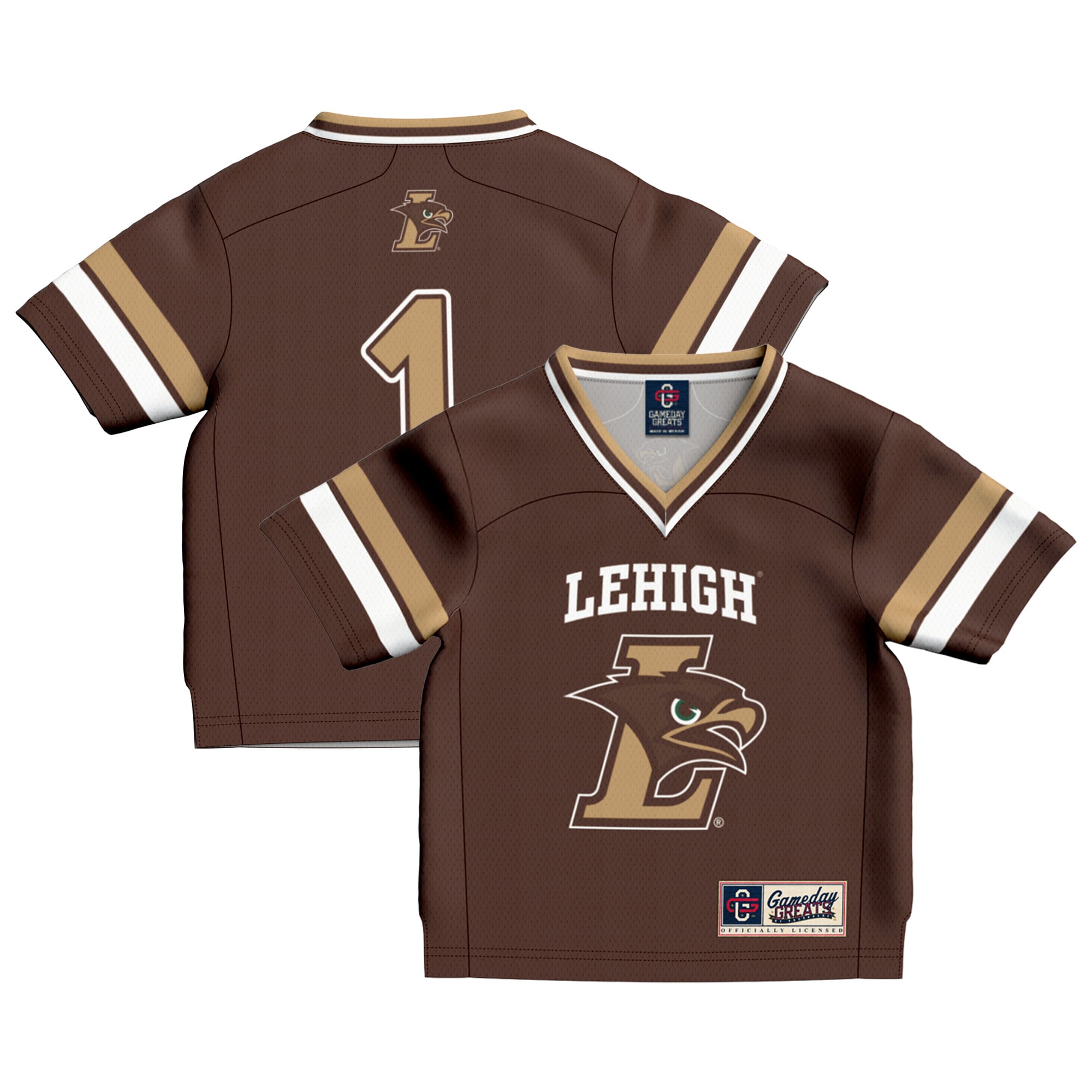 Lehigh Mountain Hawks Game Jersey No.1 Brown NCAA College Football Fan Wear