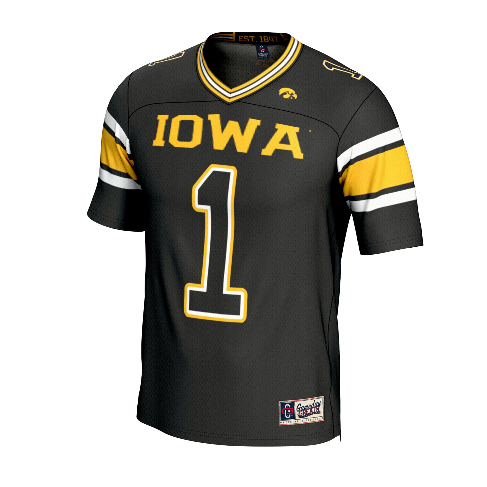 Black Collegiate Fashion Iowa Hawkeyes Game Jersey Black NCAA College Football Fan Wear