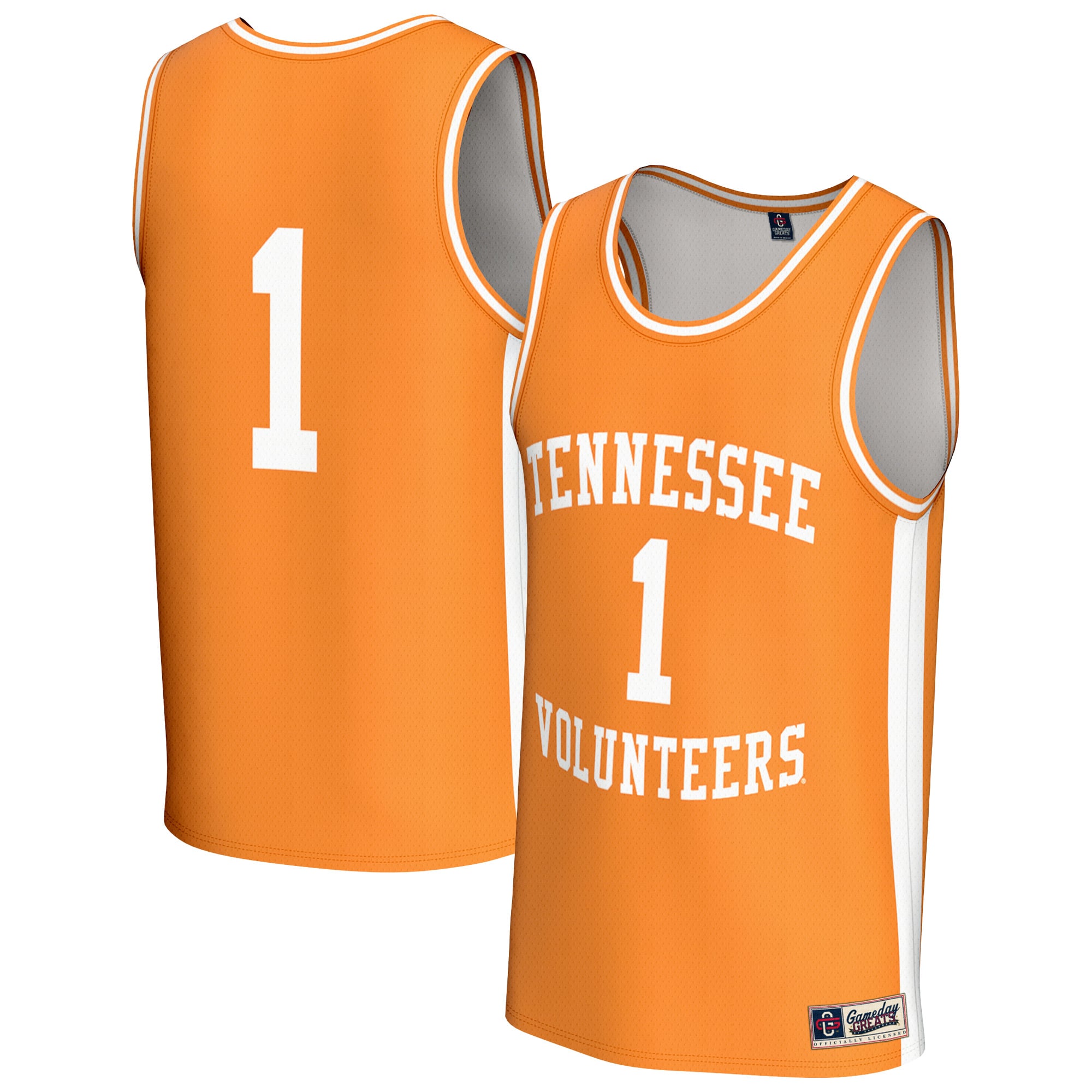 Basketball Fashion Tennessee Volunteers Game Jersey No.1 Orange NCAA College Basketball Fan Wear Basketball Fashion