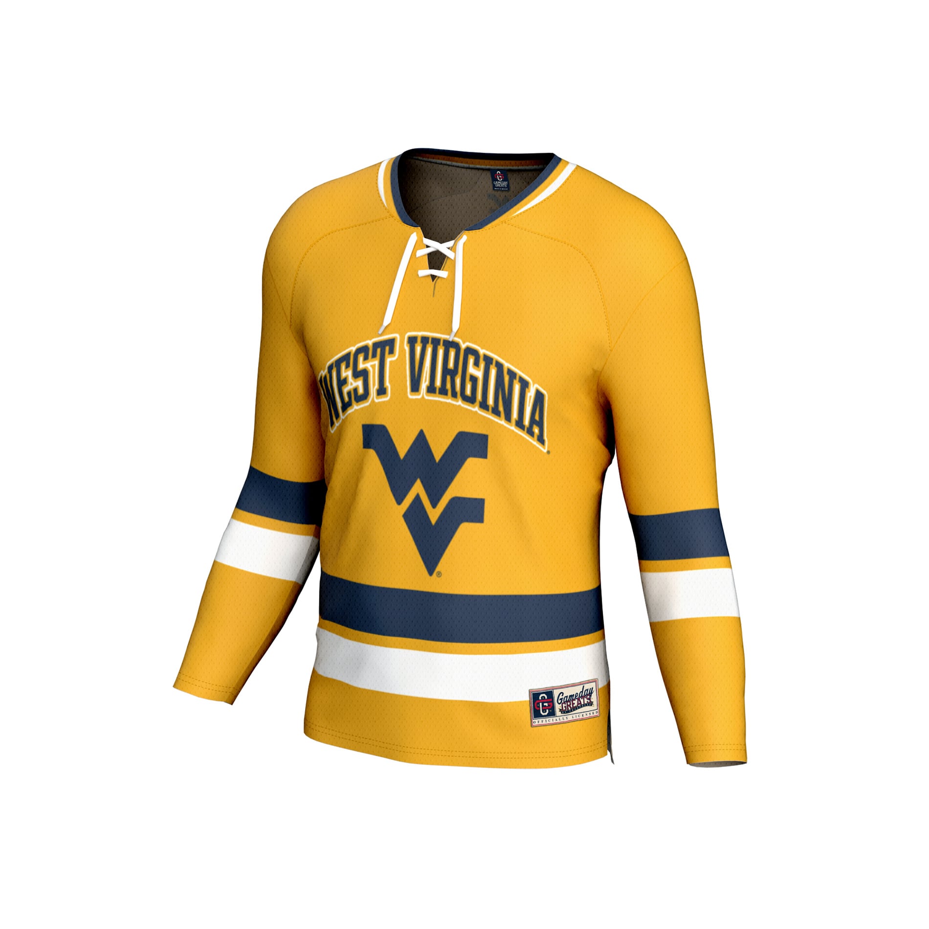 Gold Spirit Hockey West Virginia Mountaineers Game Jersey Gold NCAA College Hockey Fan Wear