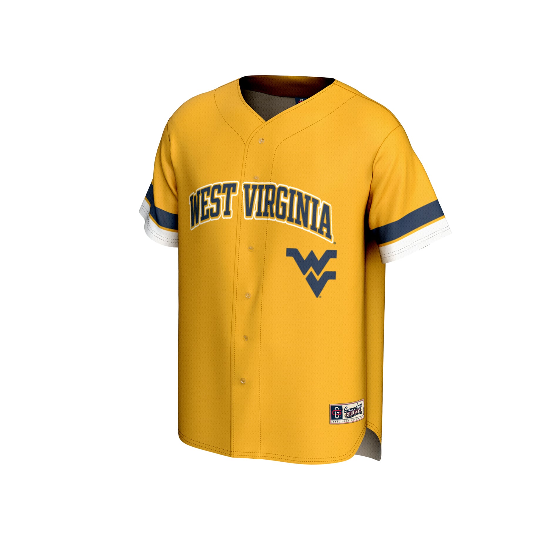 Gold Spirit Baseball West Virginia Mountaineers Game Jersey Gold NCAA College Baseball Fan Wear