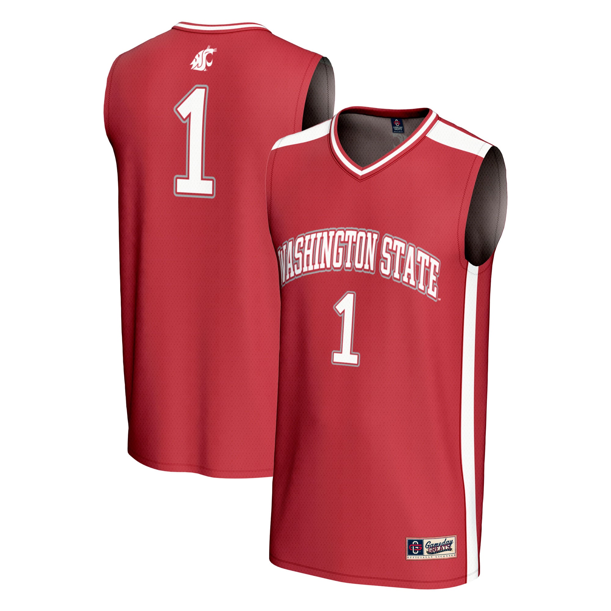 Collegiate Basketball Fashion Washington State Cougars Game Jersey No.1 Crimson NCAA College Basketball Fan Wear