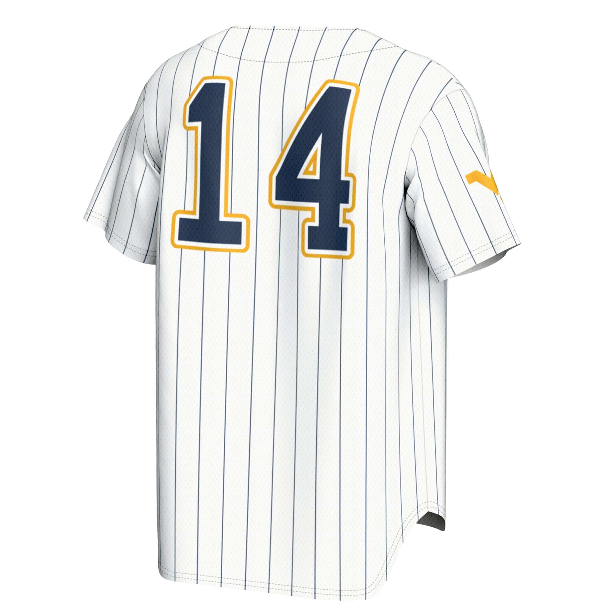 Baseball Fashion West Virginia Mountaineers Game Jersey No.14 White NCAA College Baseball Fan Wear