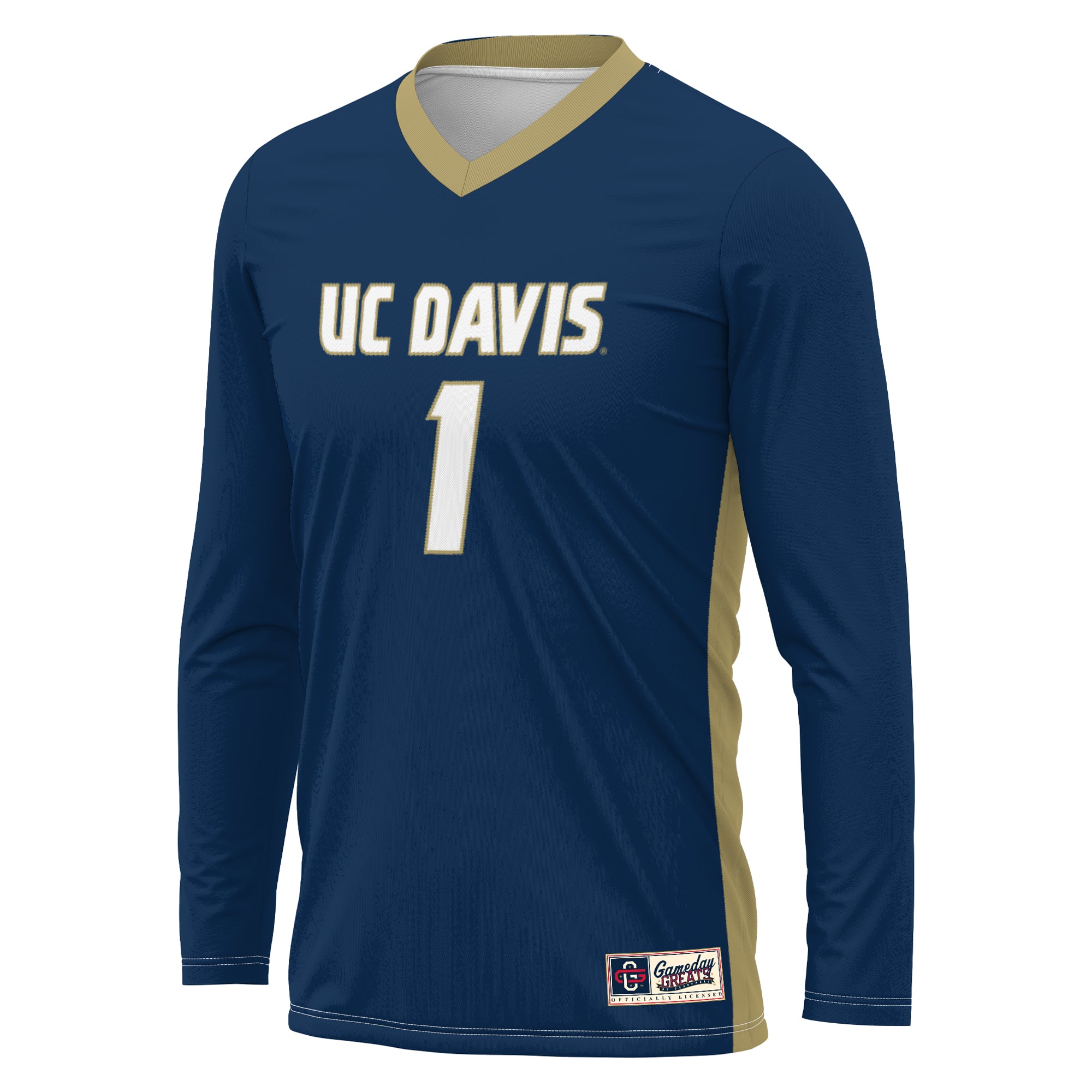 Navy Collegiate Volleyball UC Davis Aggies Game Jersey Navy NCAA College Volleyball Fan Wear Navy Collegiate Volleyball