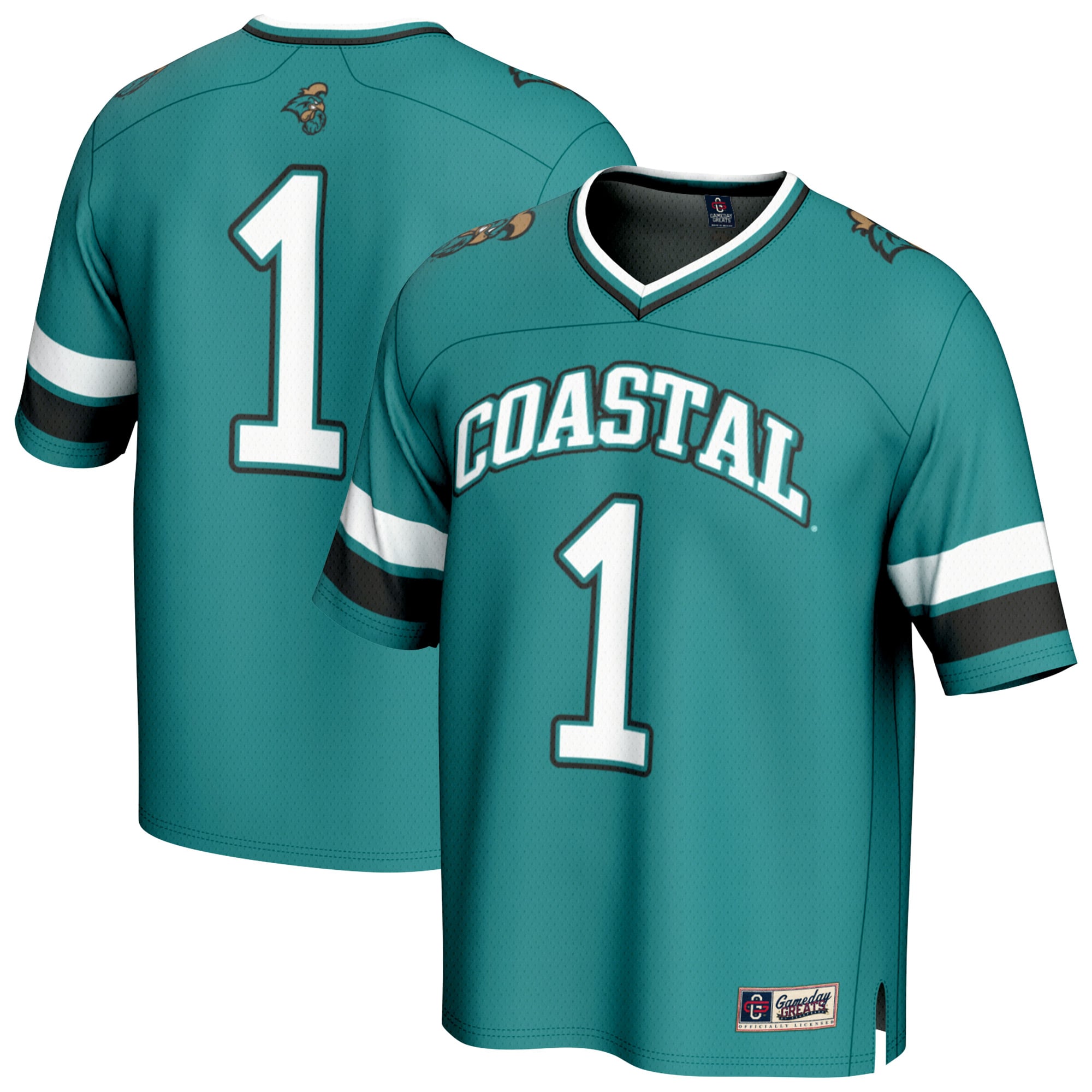 Collegiate Coastal Carolina Chanticleers Jersey No.1 Teal NCAA College Football Fan Wear