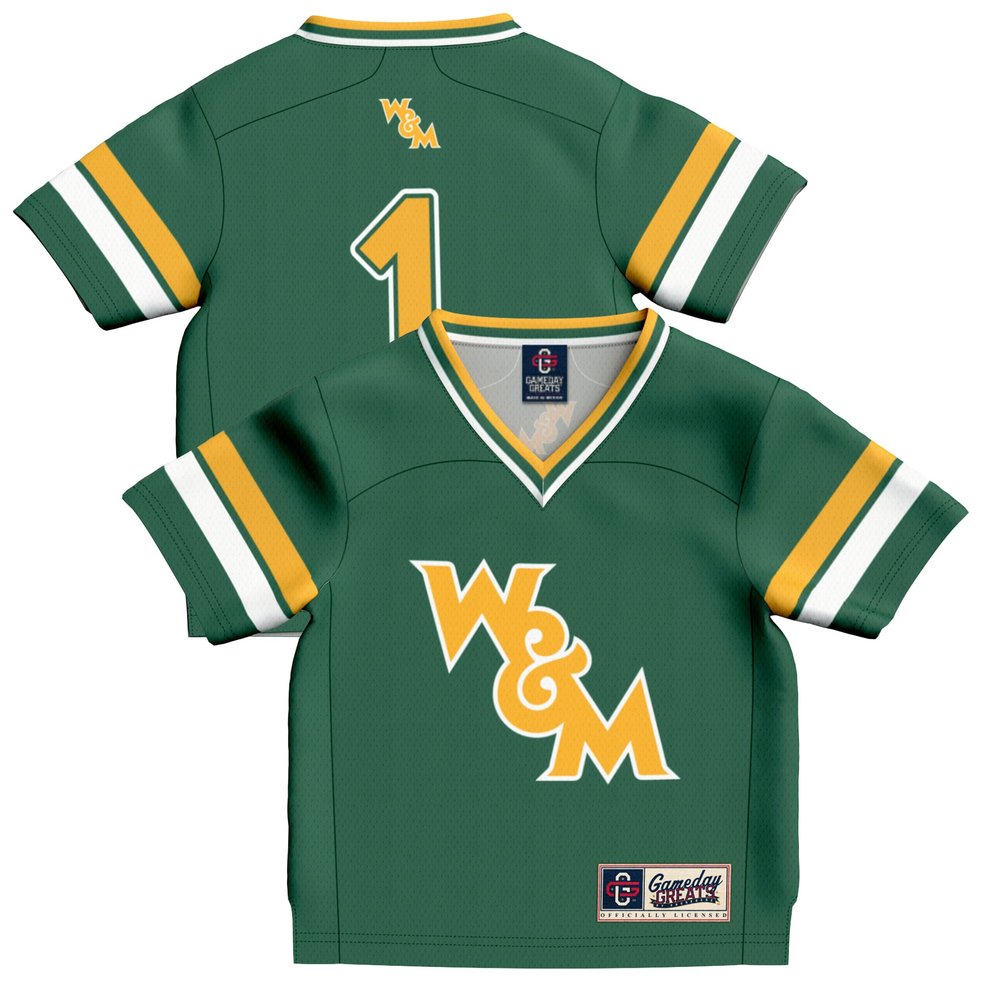 Modern William & Mary Tribe Jersey No.1 Green NCAA College Football Fan Wear