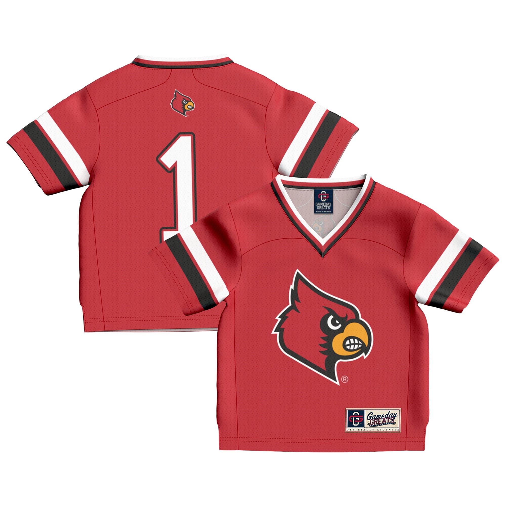 Street Louisville Cardinals Jersey No.1 Red NCAA College Football Fan Wear Street