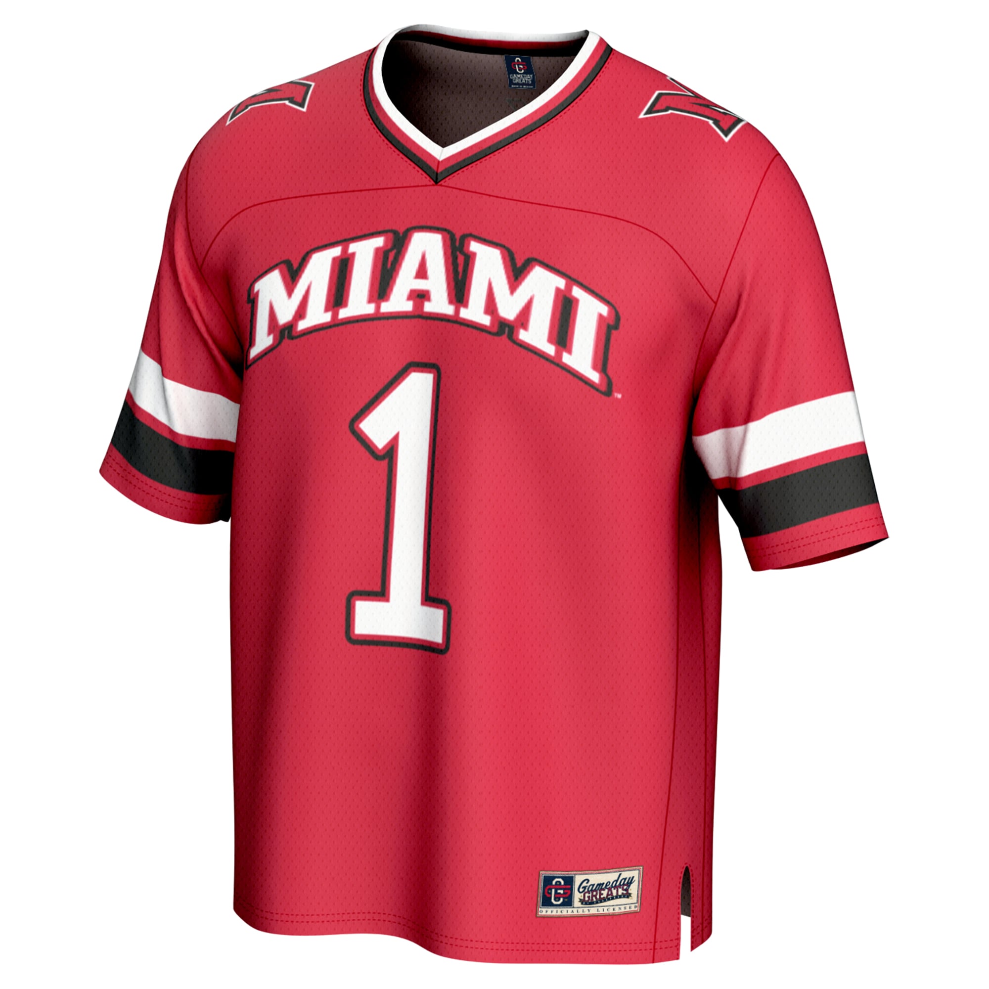 Collegiate Fashion Miami University RedHawks Game Jersey No.1 Red NCAA College Football Fan Wear