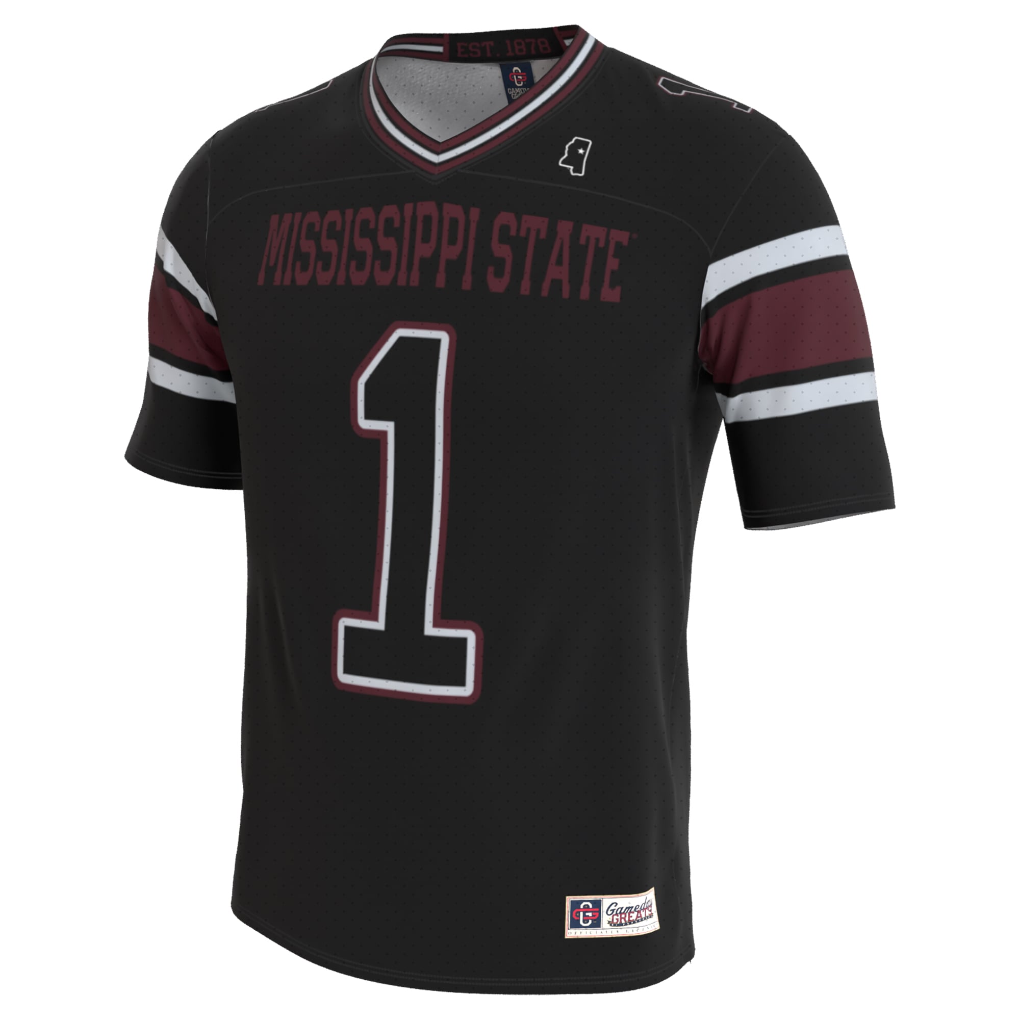 Black Collegiate Blackout Mississippi State Bulldogs Game Jersey Black NCAA College Football Fan Wear Black Collegiate Blackout