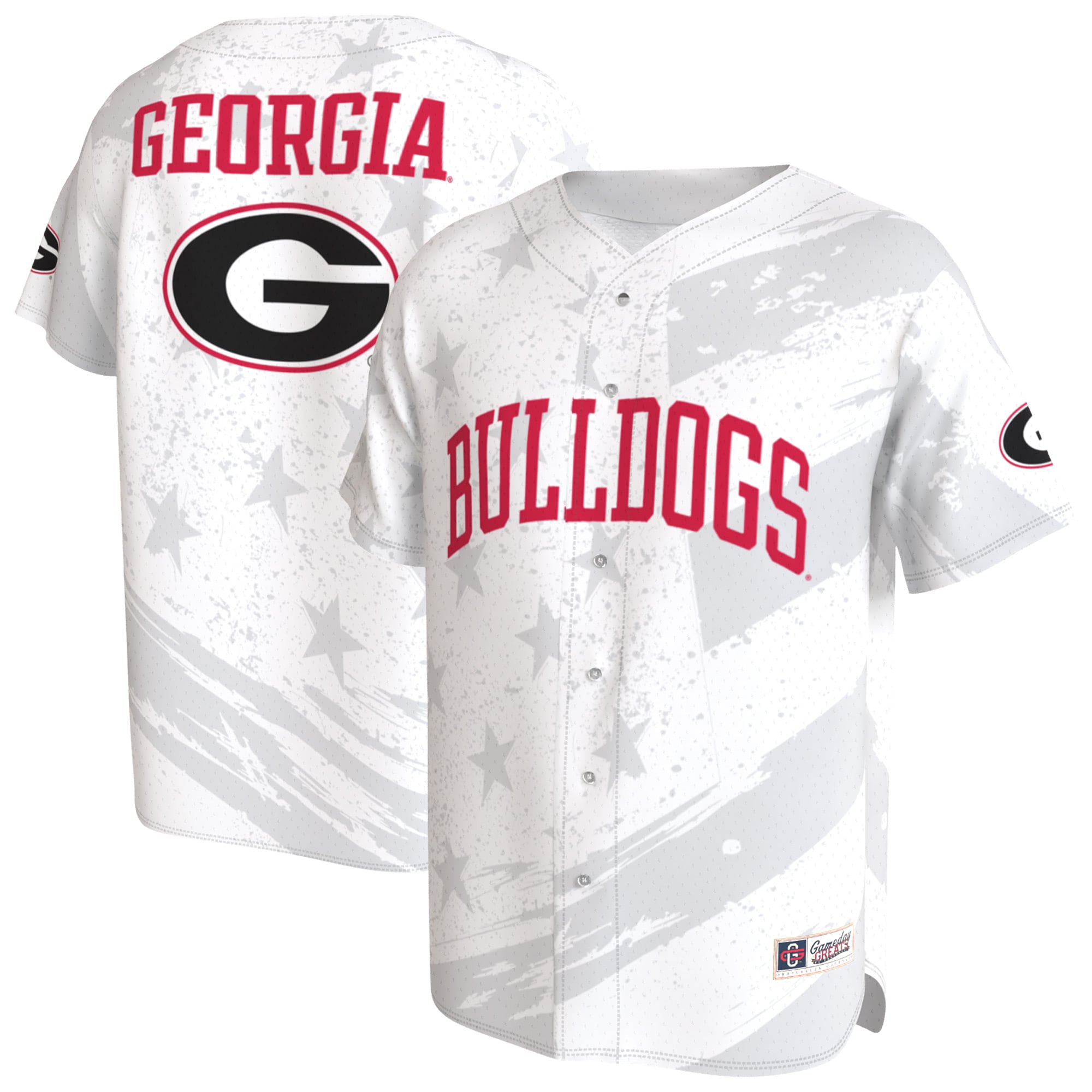 White Airy Baseball Georgia Bulldogs Jersey White NCAA College Baseball Fan Wear White Airy Baseball