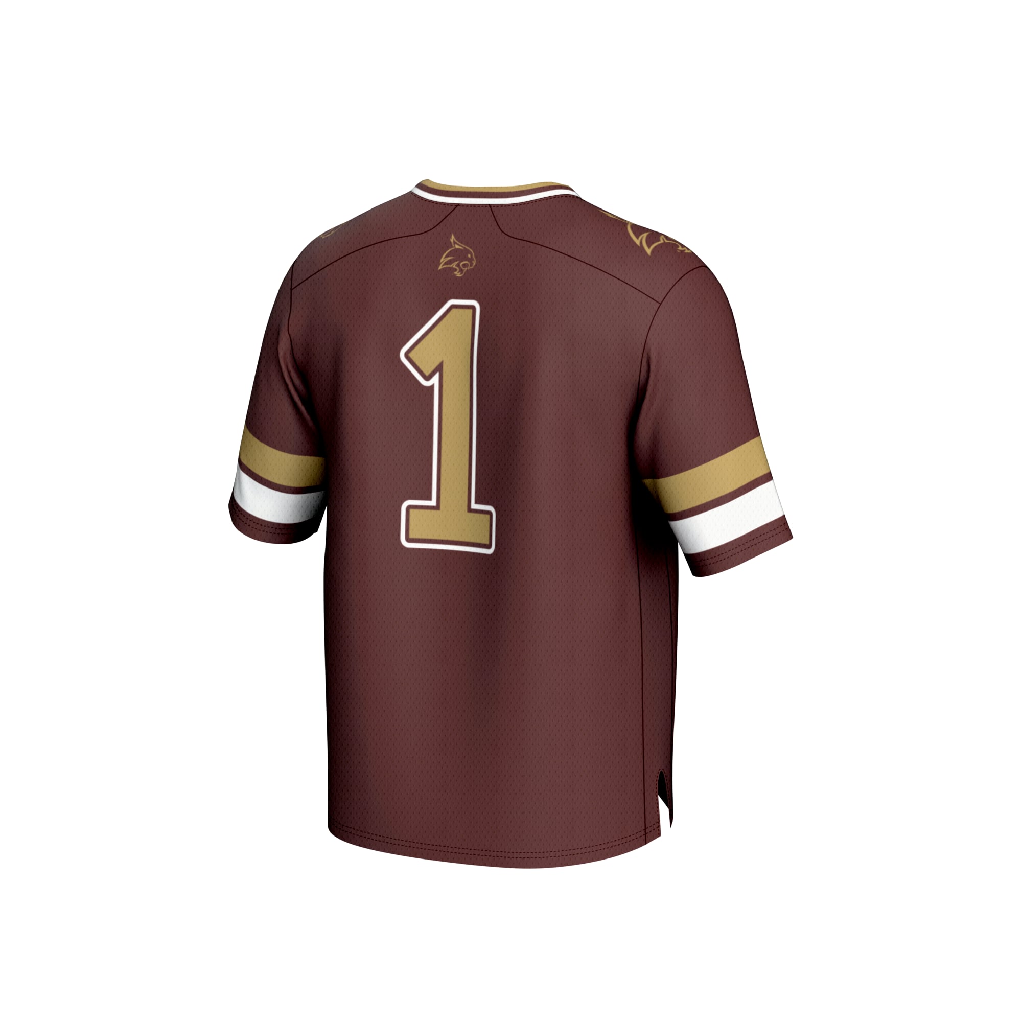 Collegiate Fashion Texas State Bobcats Game Jersey No.1 Maroon NCAA College Football Fan Wear Collegiate Fashion