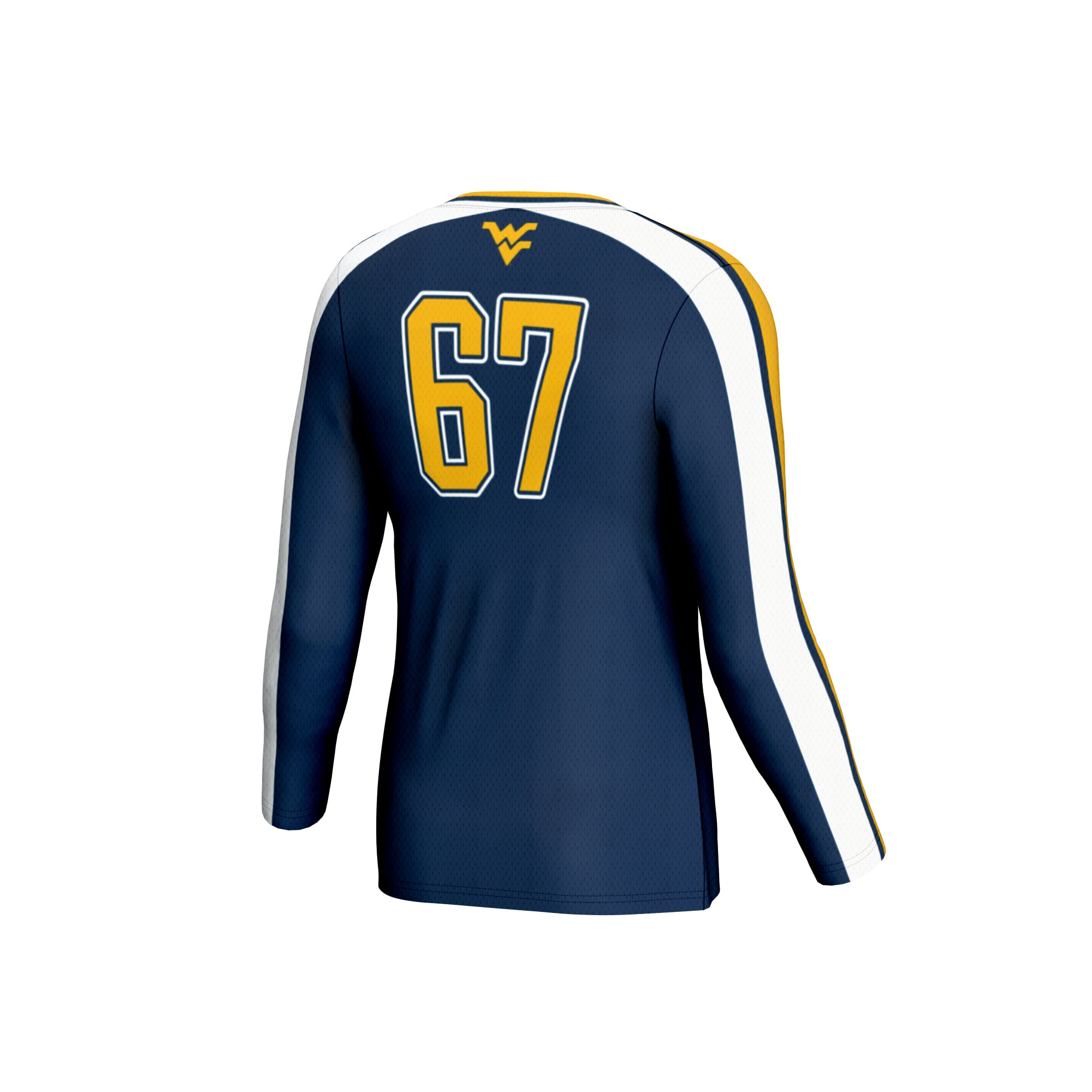 Navy Volleyball Fashion West Virginia Mountaineers Game Jersey No.67 Navy NCAA College Volleyball Fan Wear Navy Volleyball Fashion