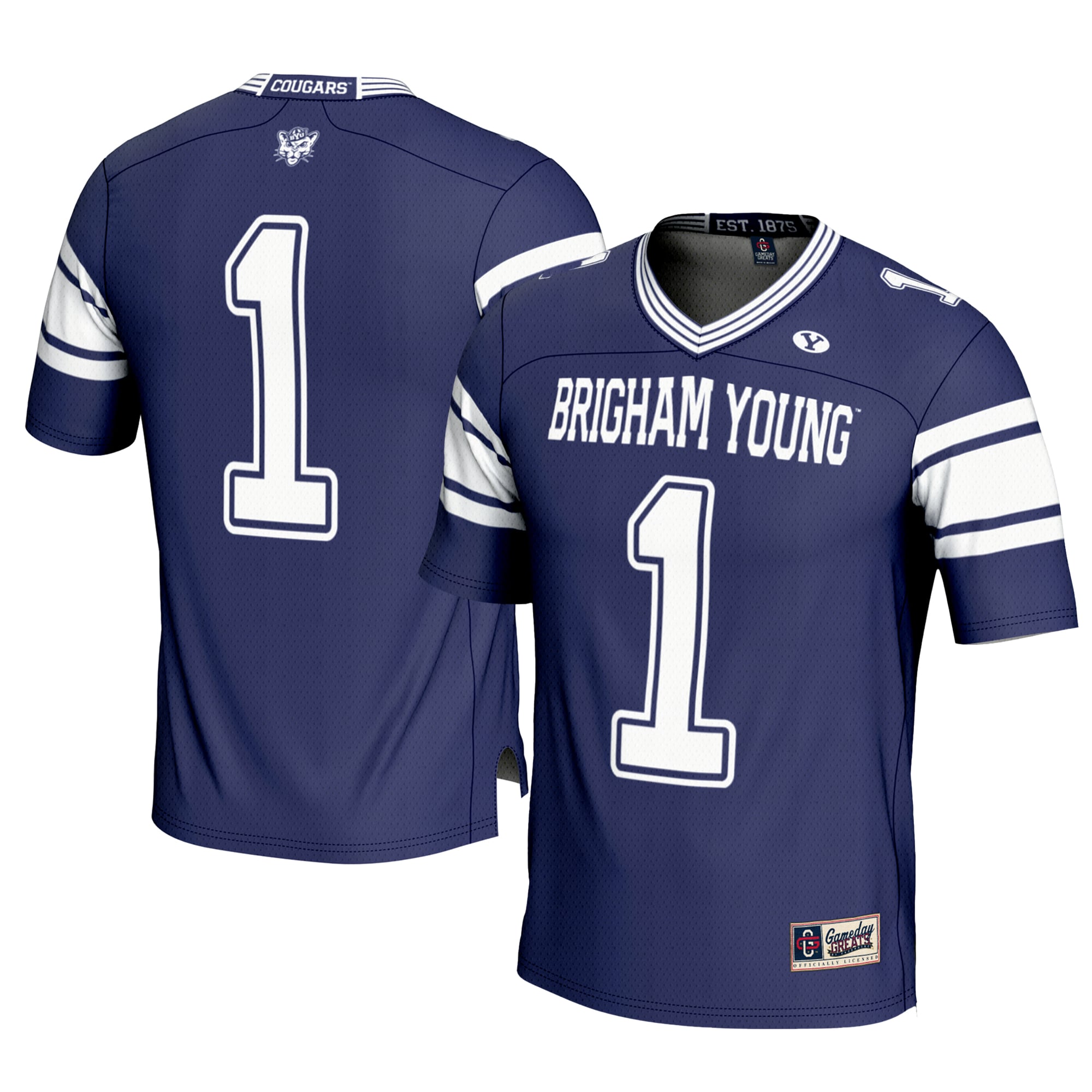 BYU Cougars Game Jersey No.1 Navy NCAA College Football Fan Wear No.1