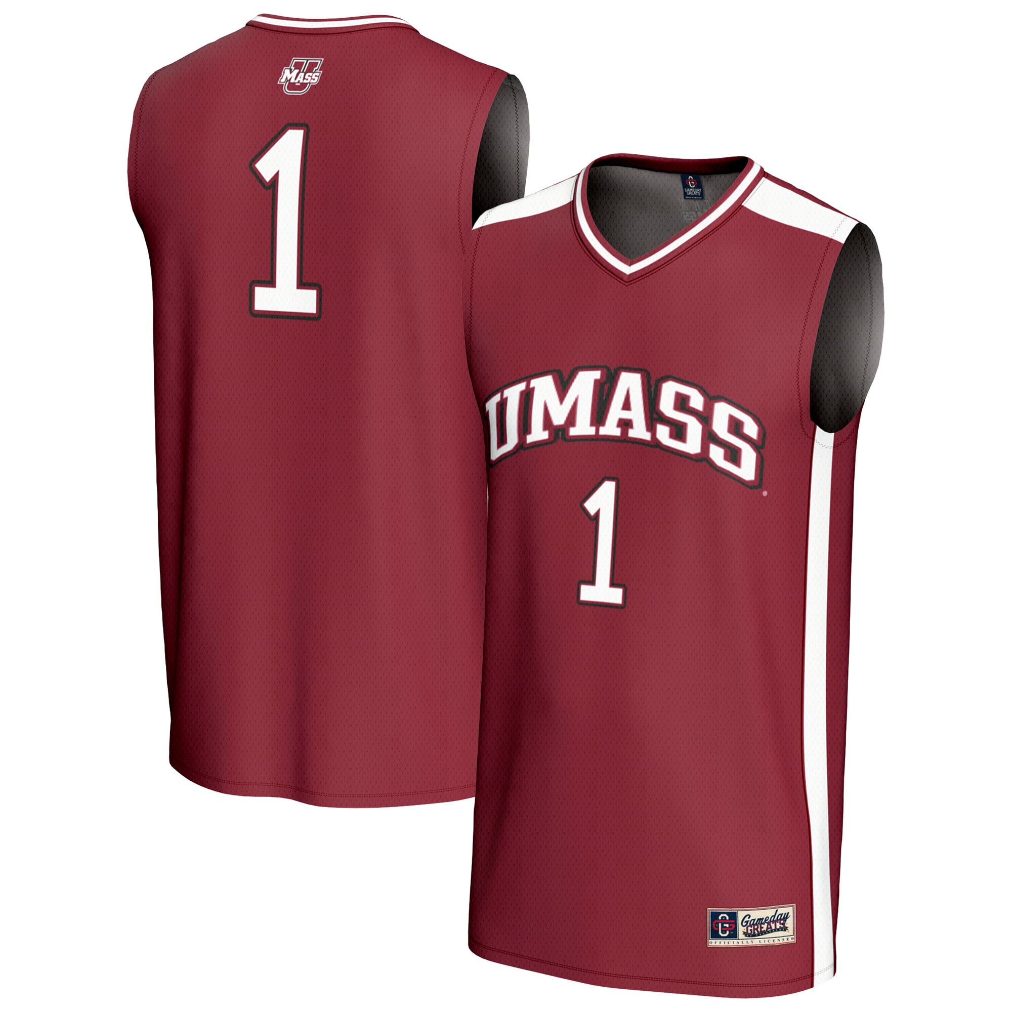 Ultra-Light UMass Minutemen Jersey No.1 Maroon NCAA College Basketball Fan Wear