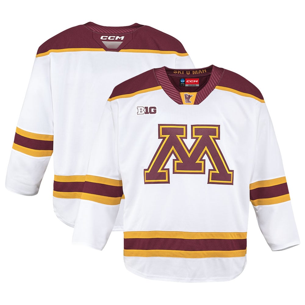 CCM Hockey Minnesota Golden Gophers Jersey White NCAA College Hockey Fan Wear