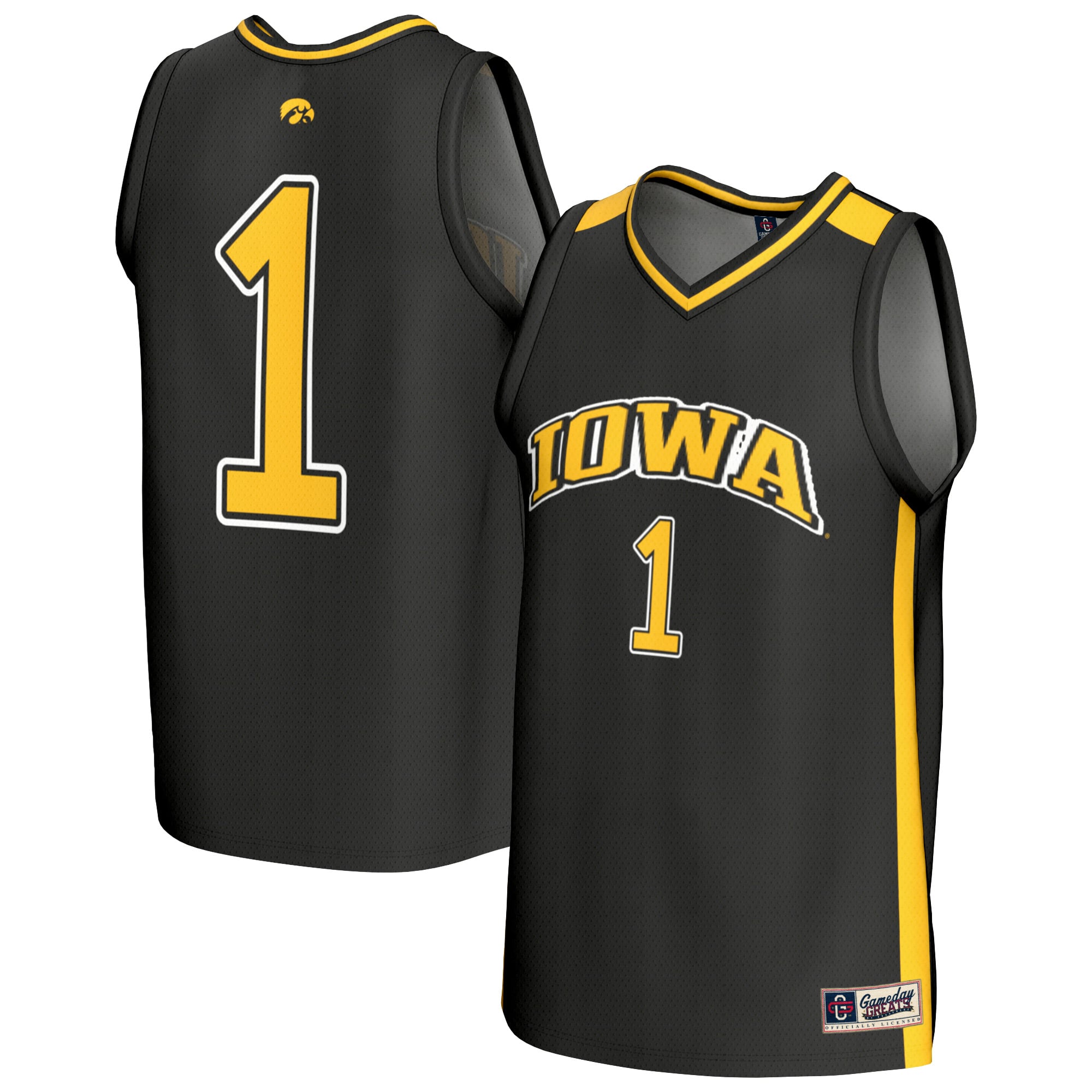 Black Collegiate Basketball Iowa Hawkeyes Game Jersey Black NCAA College Basketball Fan Wear Black Collegiate Basketball