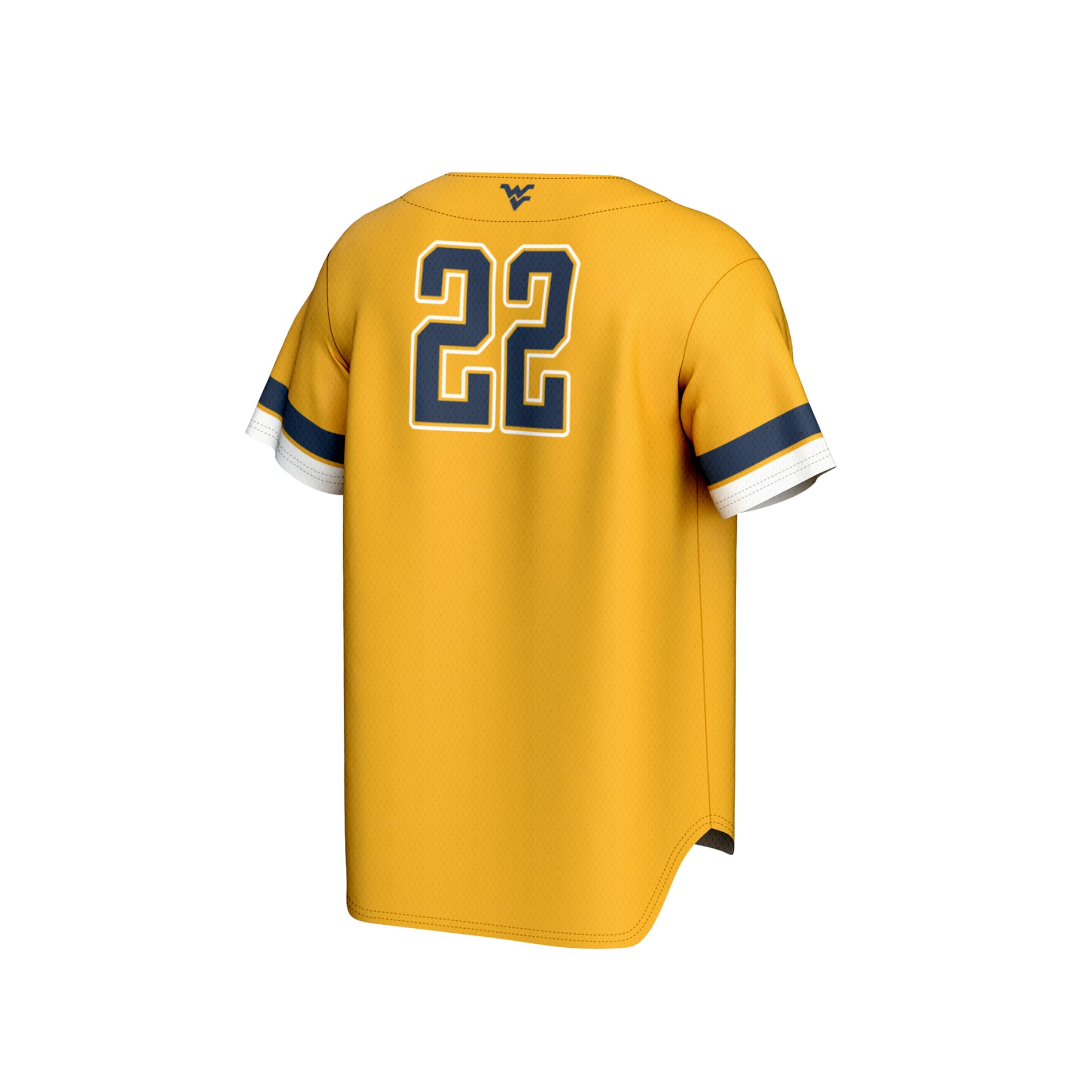 Gold Baseball Fashion West Virginia Mountaineers Pick-A-Player Player Jersey Gold NCAA College Baseball Fan Wear Gold Baseball Fashion
