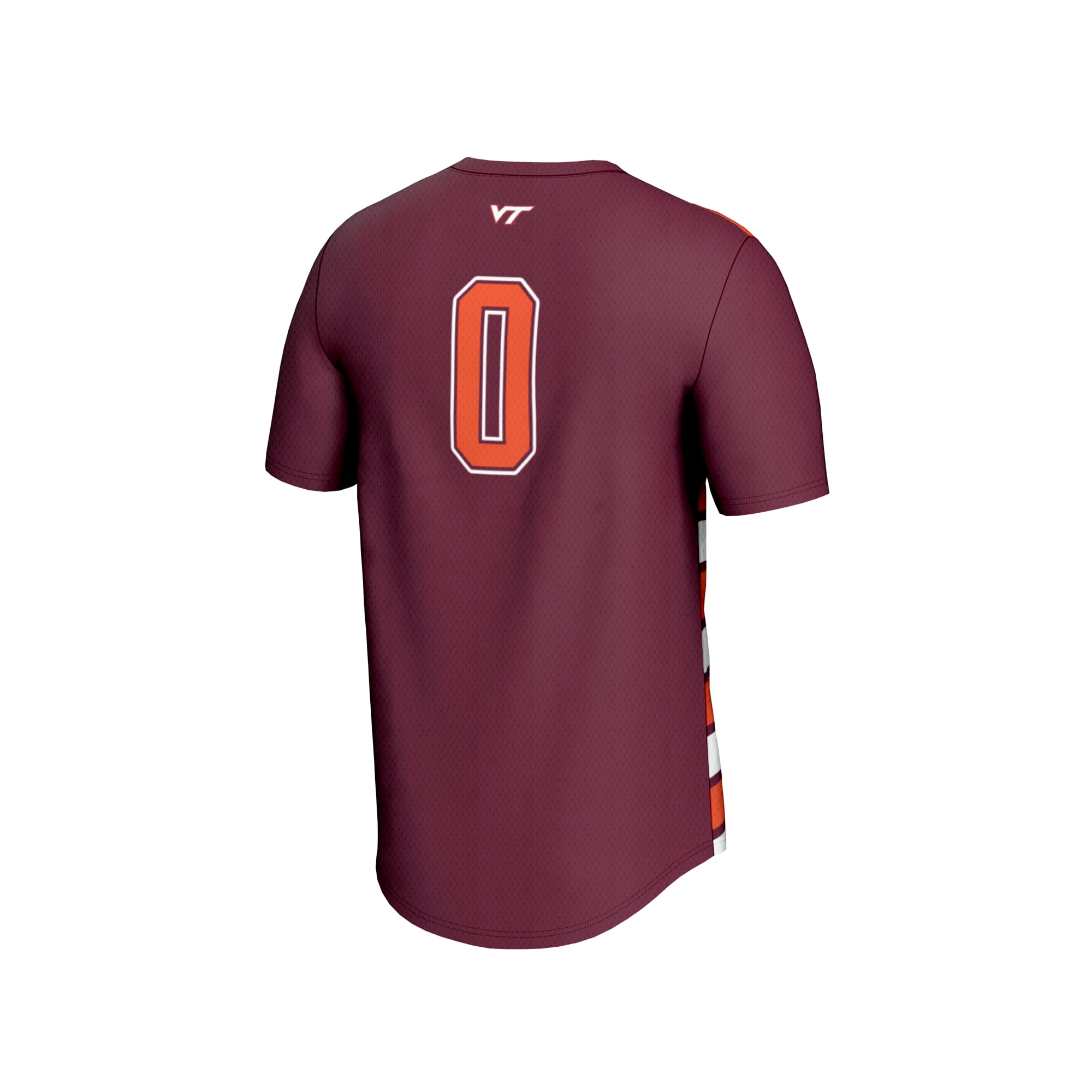 Maroon Collegiate Soccer Virginia Tech Hokies Game Jersey No.0 Maroon NCAA College Soccer Fan Wear Maroon Collegiate Soccer