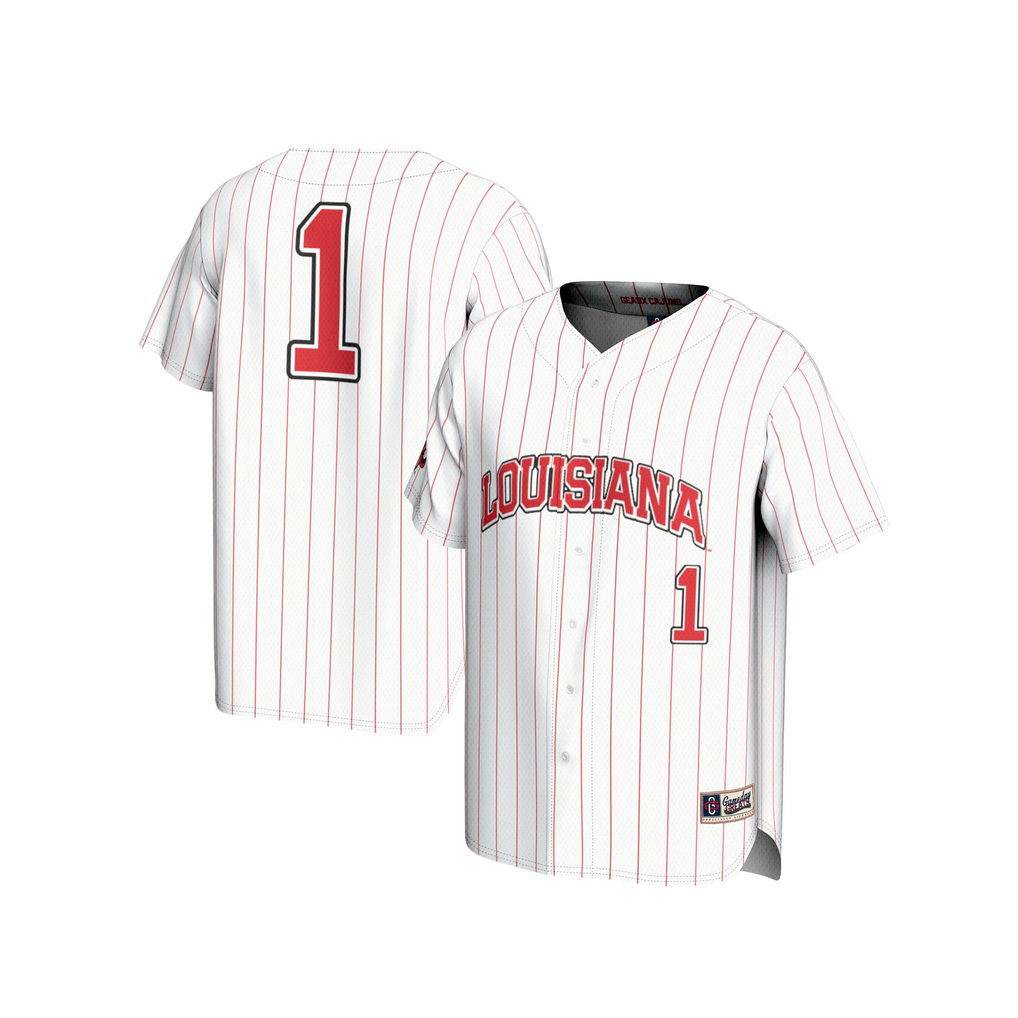 Baseball Louisiana Ragin' Cajuns Jersey No.1 White NCAA College Baseball Fan Wear
