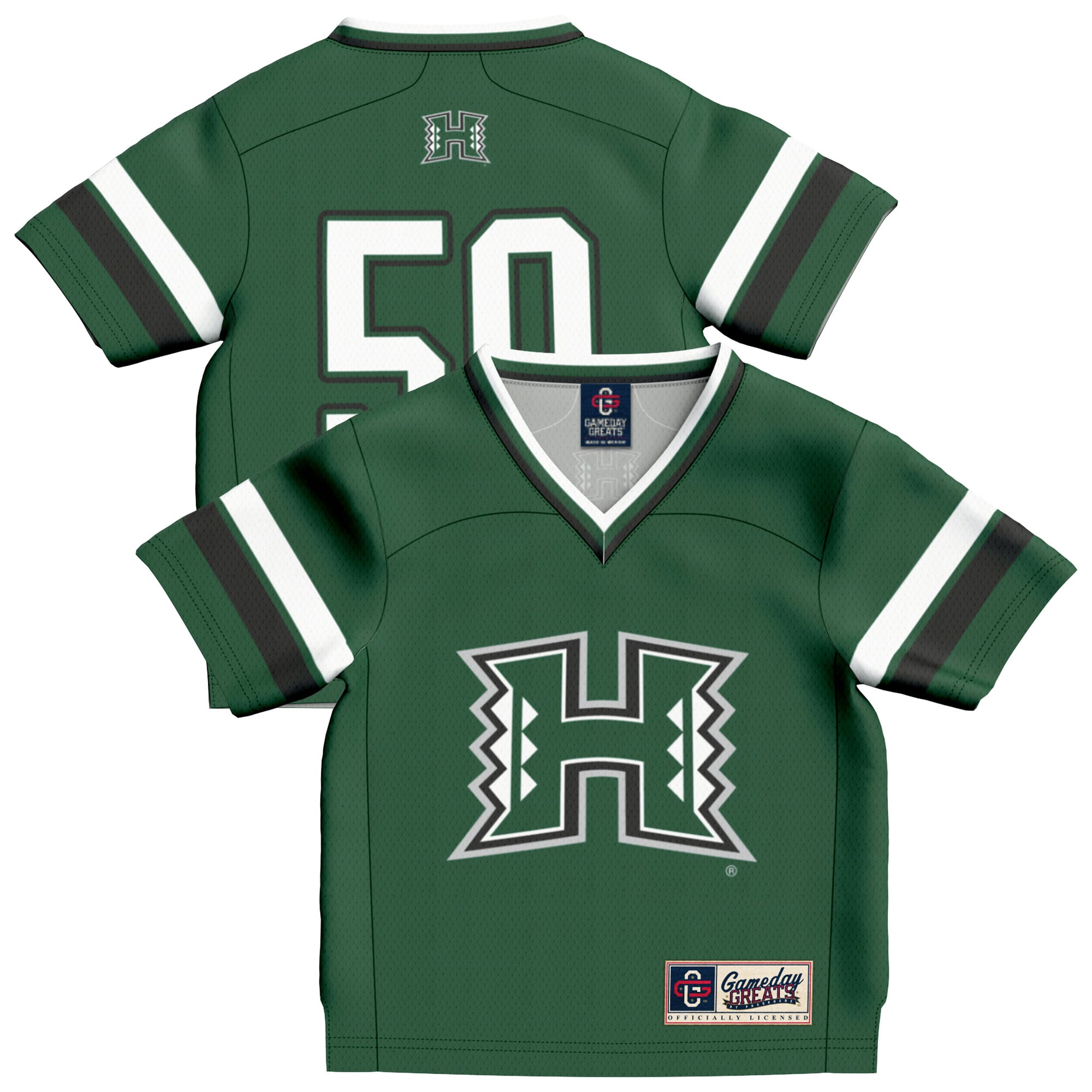 Hawaii Rainbow Warriors Game Jersey No.50 Green NCAA College Football Fan Wear