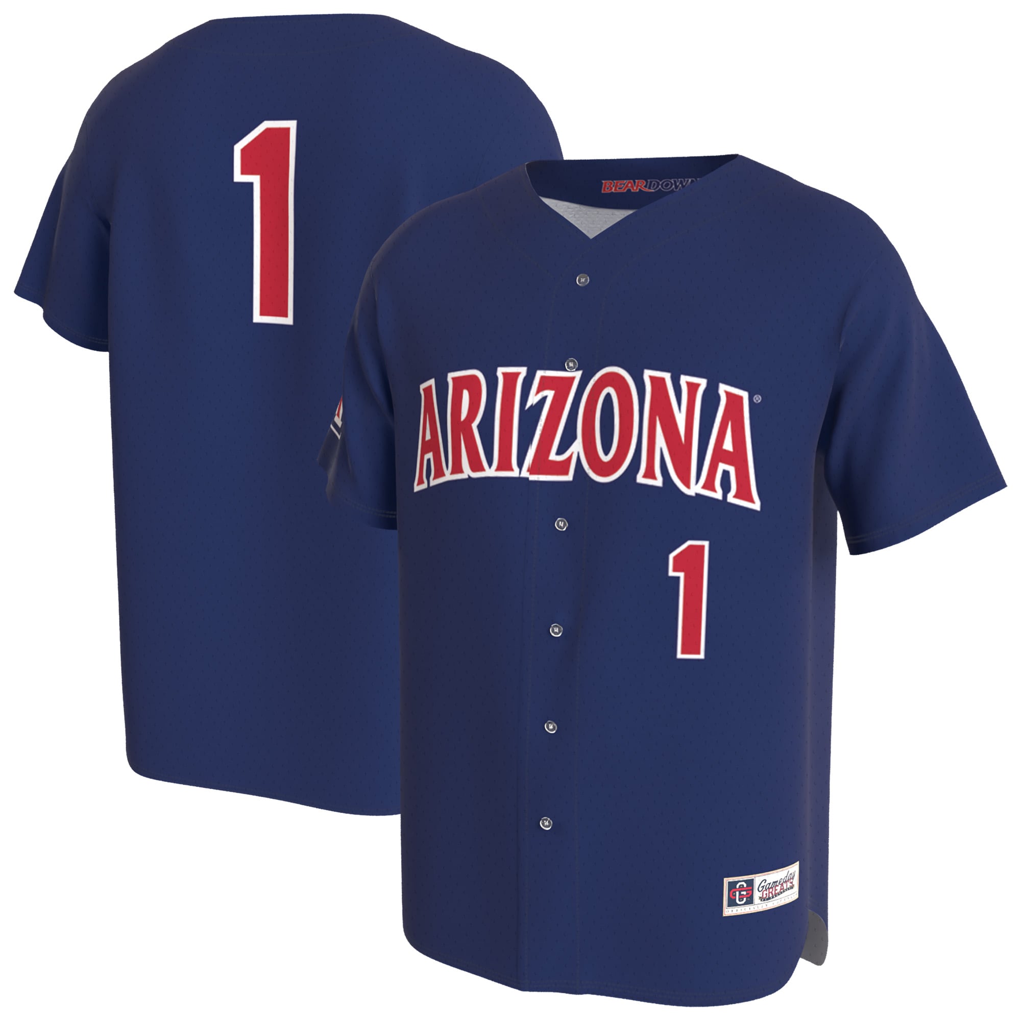 Navy Collegiate Baseball Arizona Wildcats Game Jersey Navy NCAA College Baseball Fan Wear