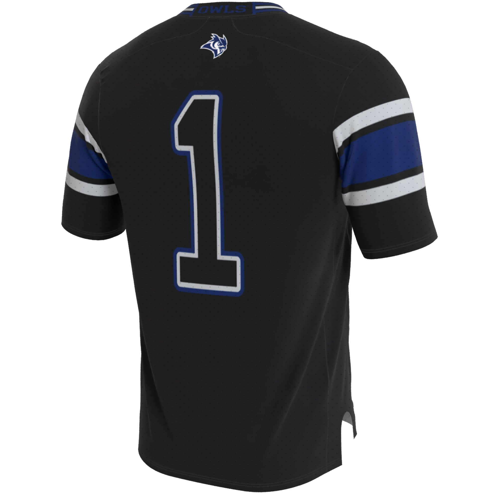 Black Collegiate Blackout Rice Owls Game Jersey Black NCAA College Football Fan Wear Black Collegiate Blackout
