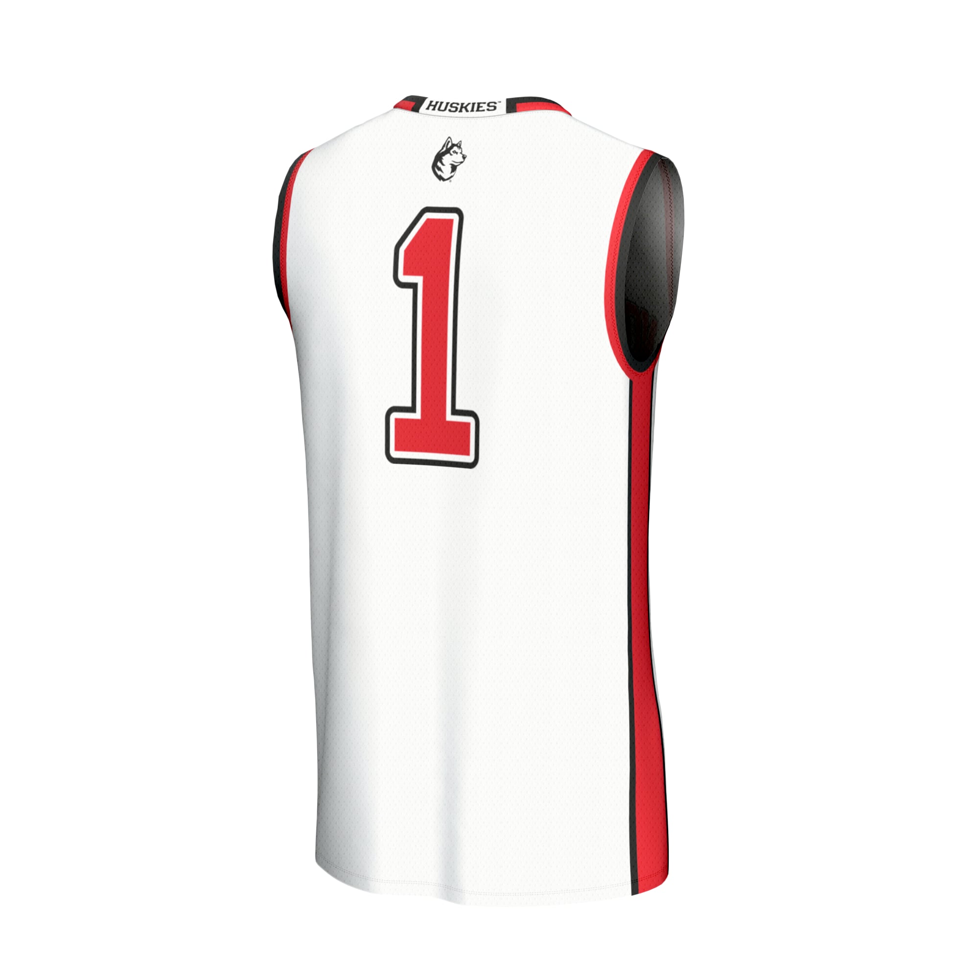 White Collegiate Basketball Northeastern Huskies Game Jersey No.1 White NCAA College Basketball Fan Wear