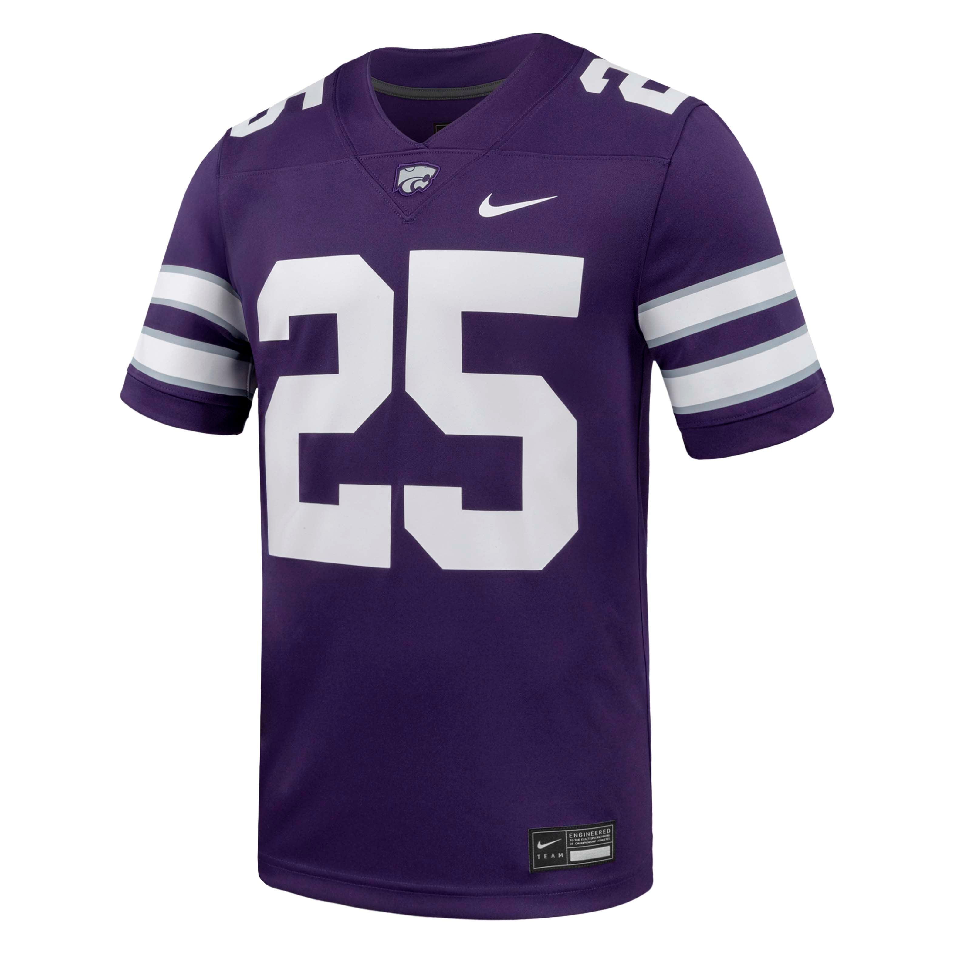 Kansas State Wildcats Game Jersey No.25 Purple NCAA College Football Fan Wear