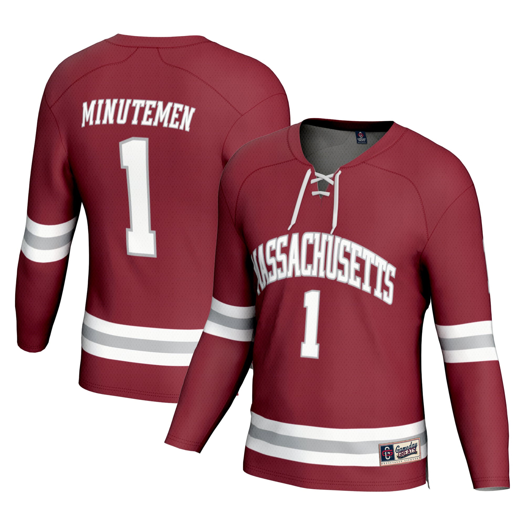 Modern UMass Minutemen Jersey No.1 Maroon NCAA College Hockey Fan Wear
