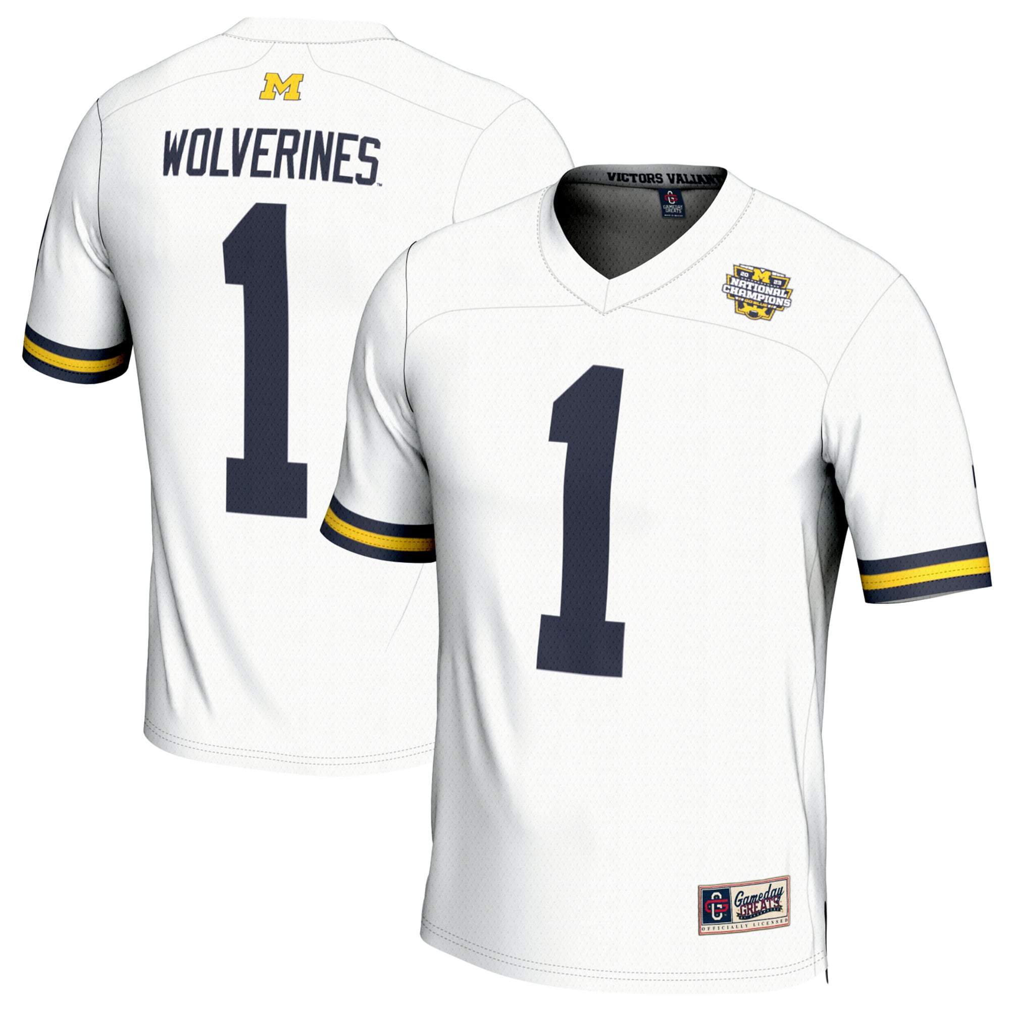 Michigan Wolverines Jersey No.1 White NCAA College Football Fan Wear No.1