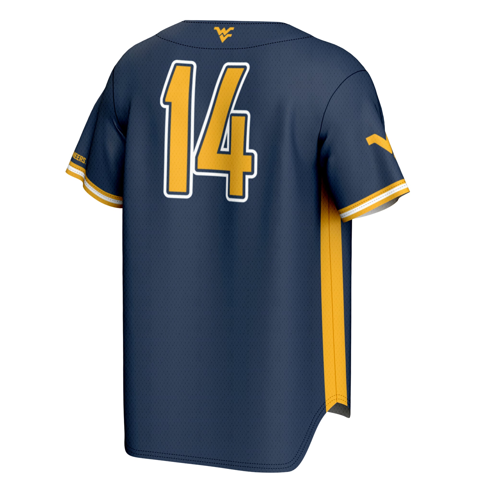Baseball Fashion West Virginia Mountaineers Game Jersey No.14 Navy NCAA College Baseball Fan Wear