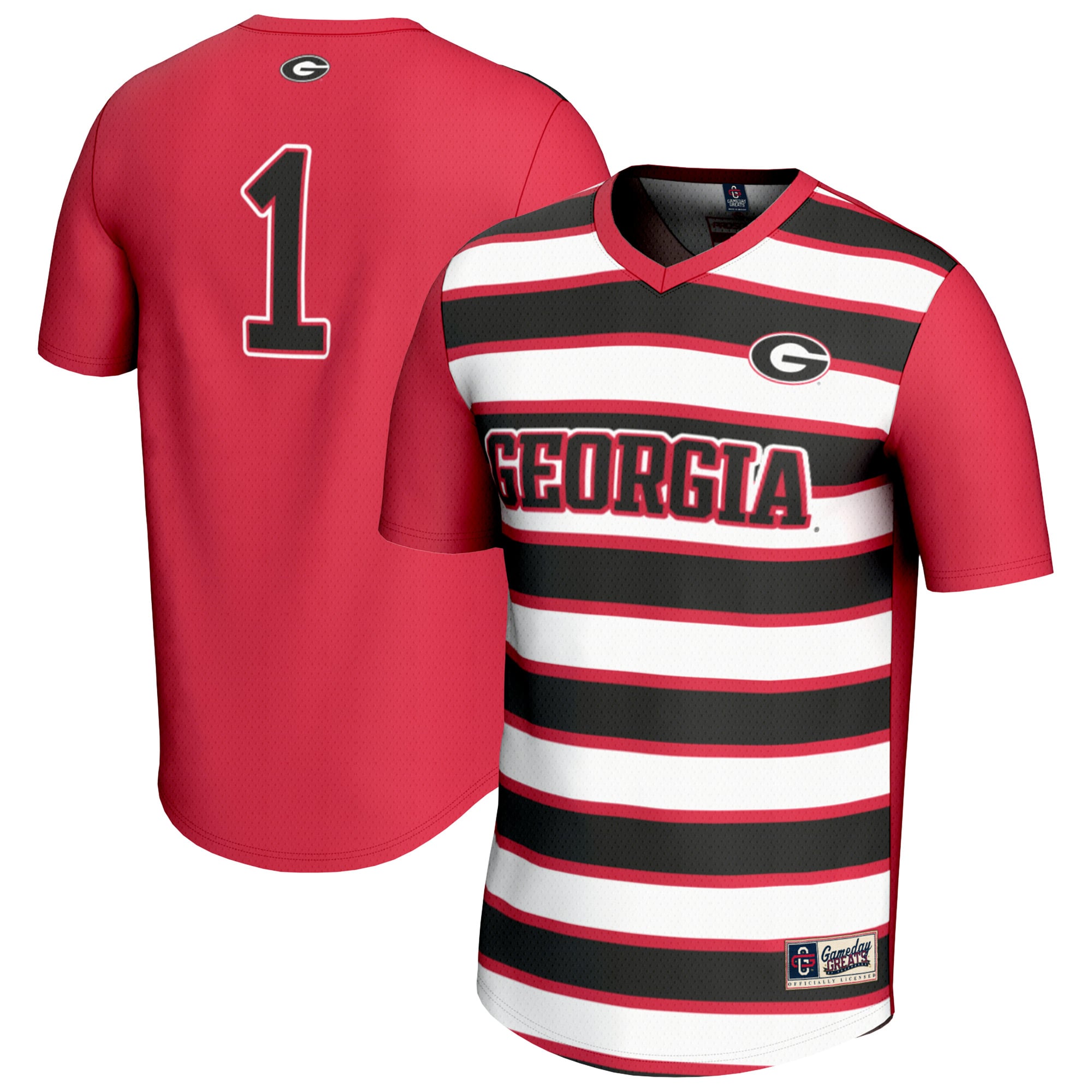 Ultra-Light Modern Georgia Bulldogs Jersey No.1 Red NCAA College Soccer Fan Wear
