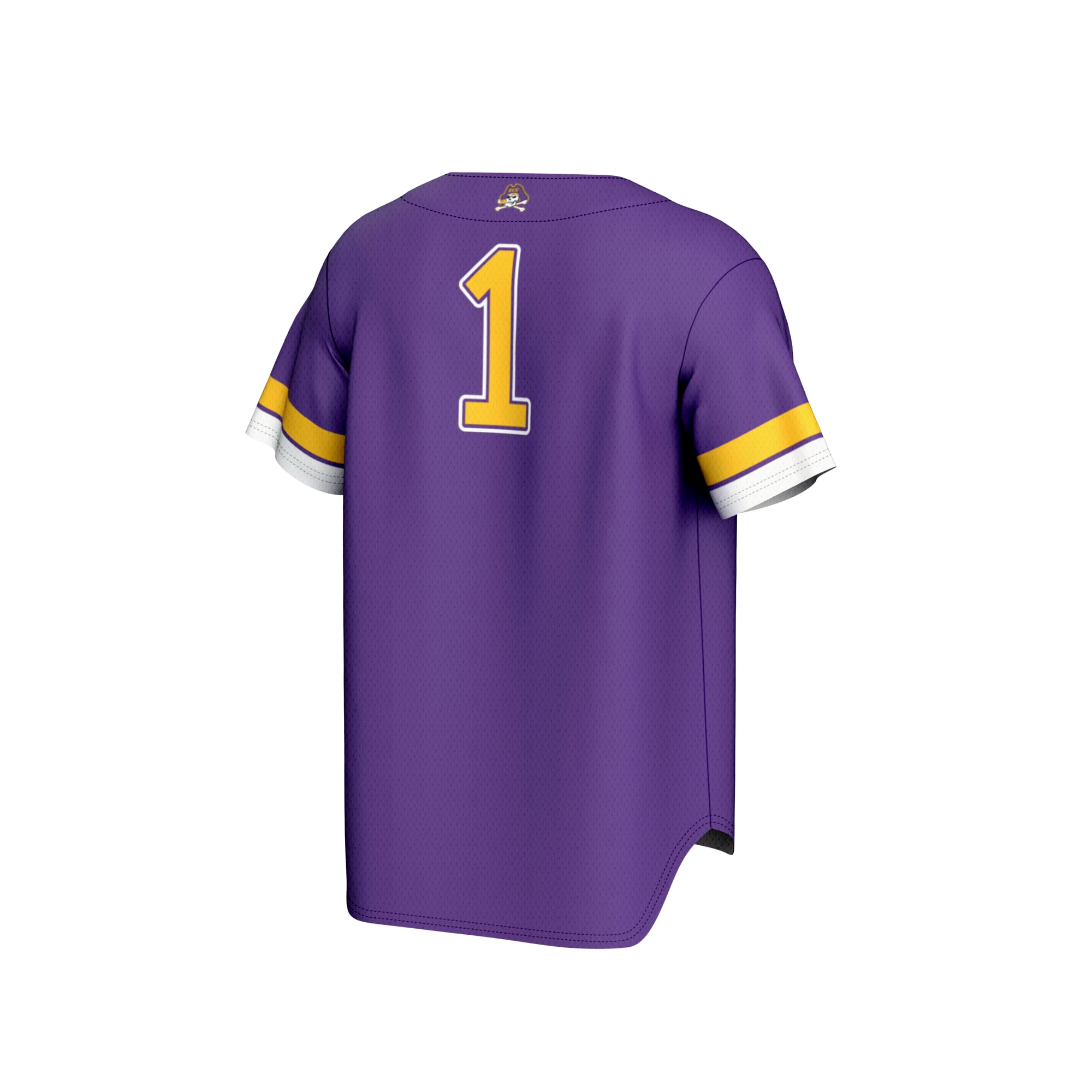 Collegiate Baseball Fashion ECU Pirates Game Jersey No.1 Purple NCAA College Baseball Fan Wear