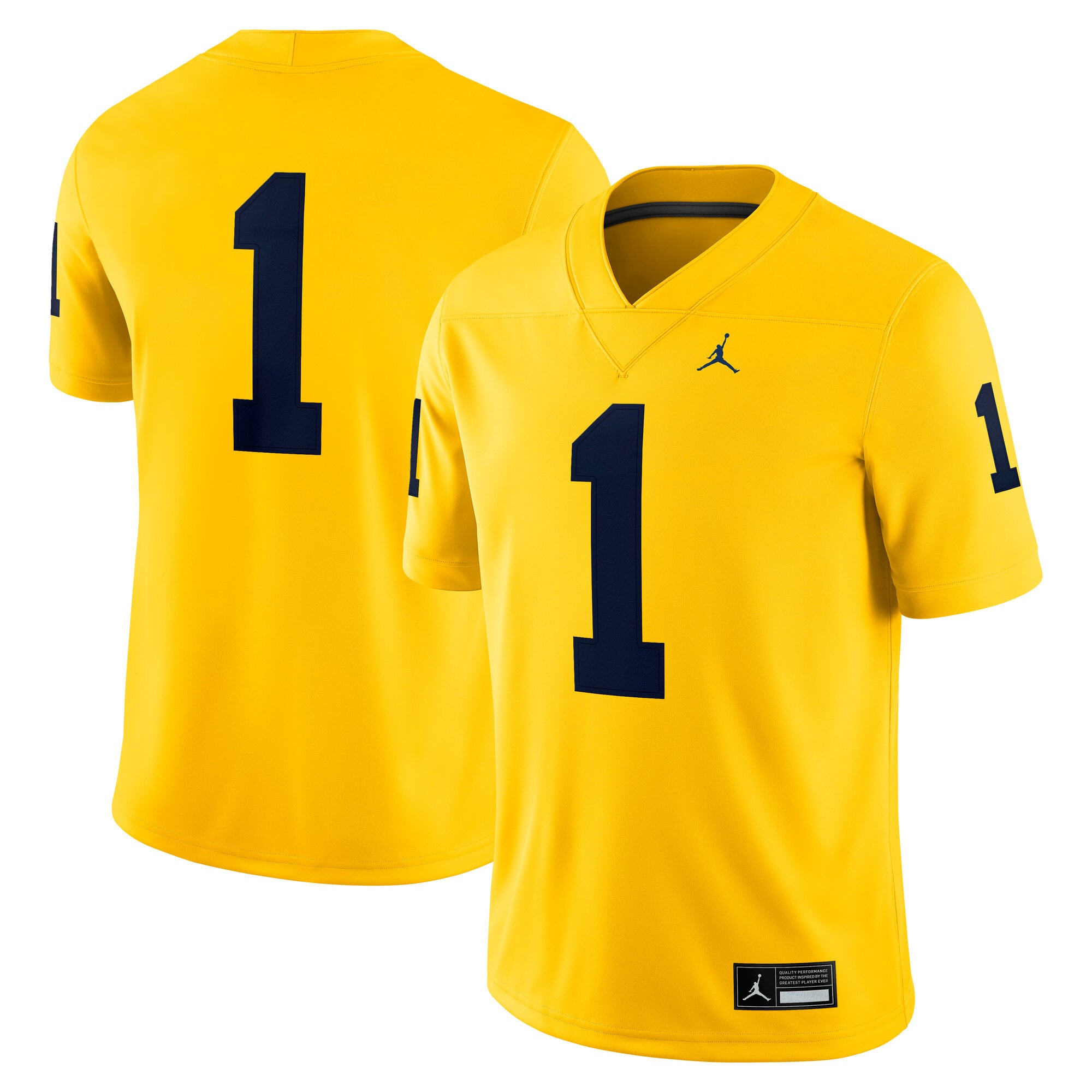 Brand Michigan Wolverines Game Jersey No.1 Maize NCAA College Basketball Fan Wear Brand