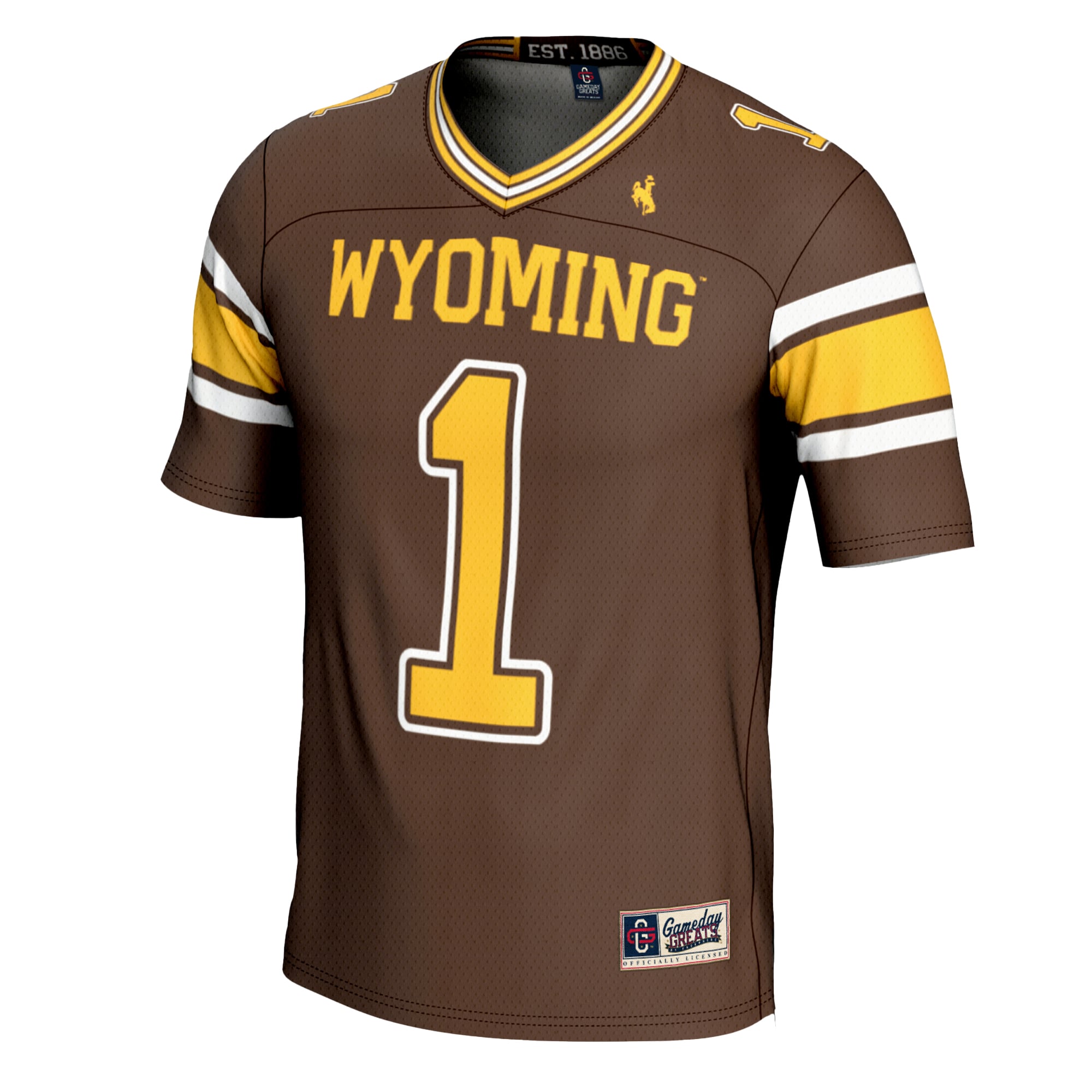 Wyoming Cowboys Game Jersey No.1 Brown NCAA College Football Fan Wear