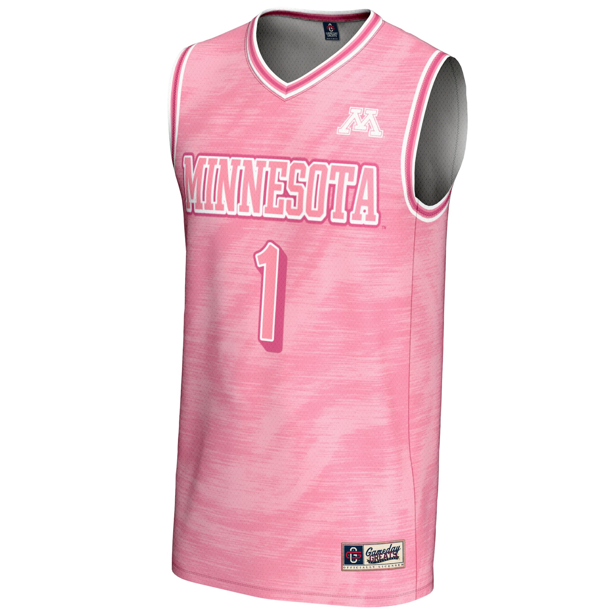 Basketball Fashion Minnesota Golden Gophers Game Jersey No.1 Pink NCAA College Basketball Fan Wear